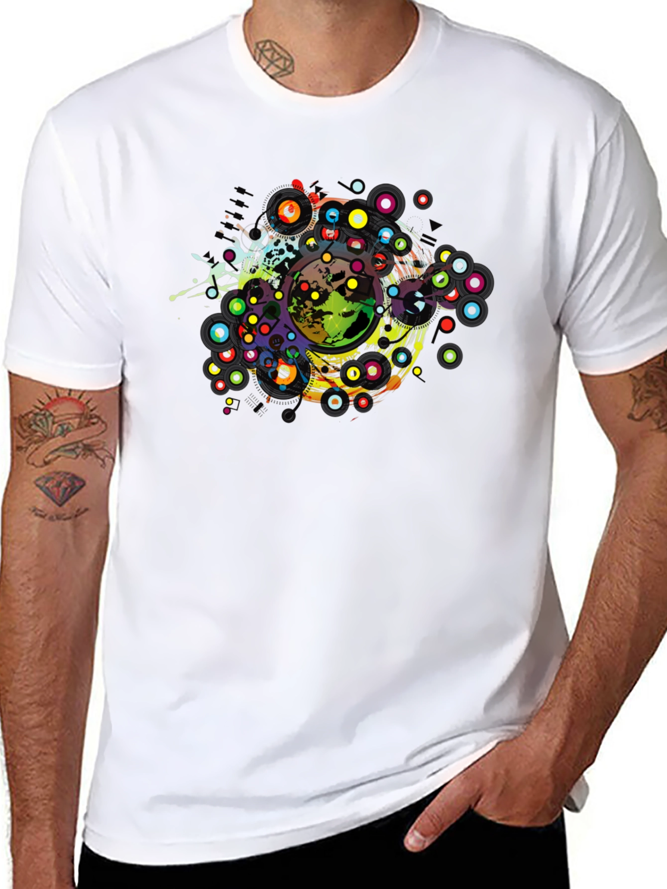 Abstract Earth Graphic Tee - Black