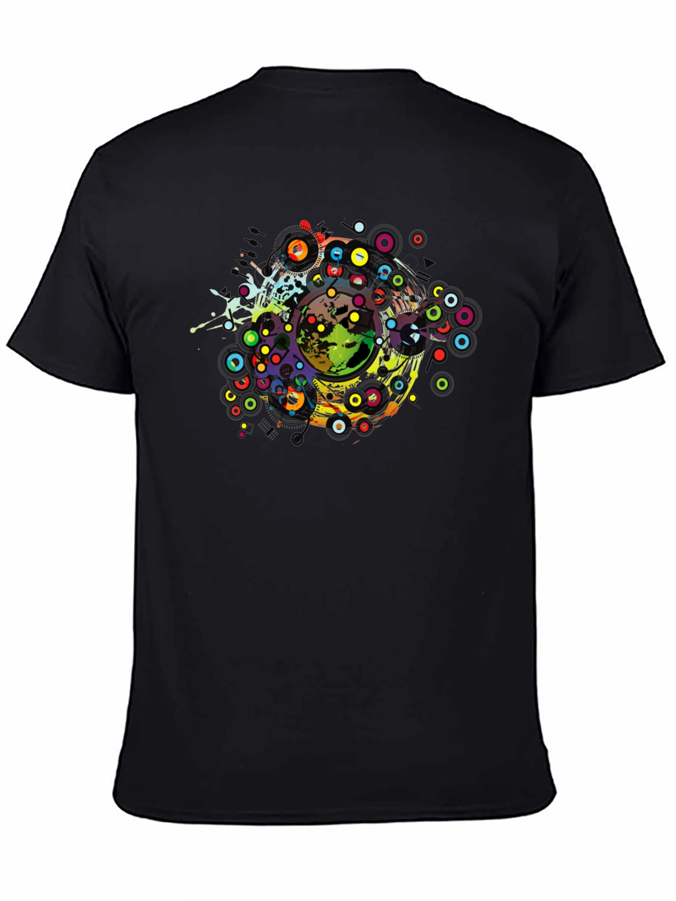 Abstract Earth Graphic Tee - Black