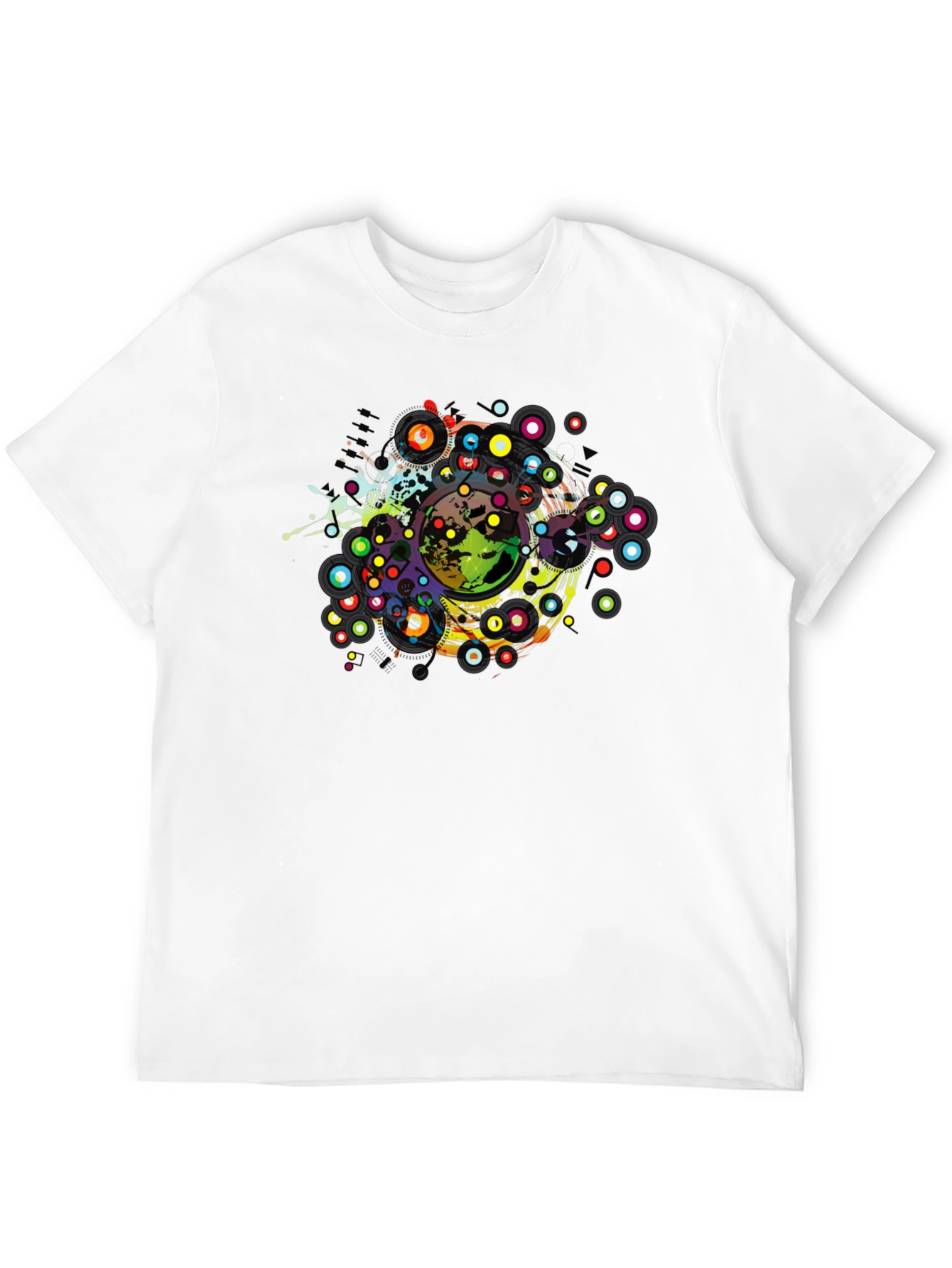 Abstract Earth Graphic Tee - Black