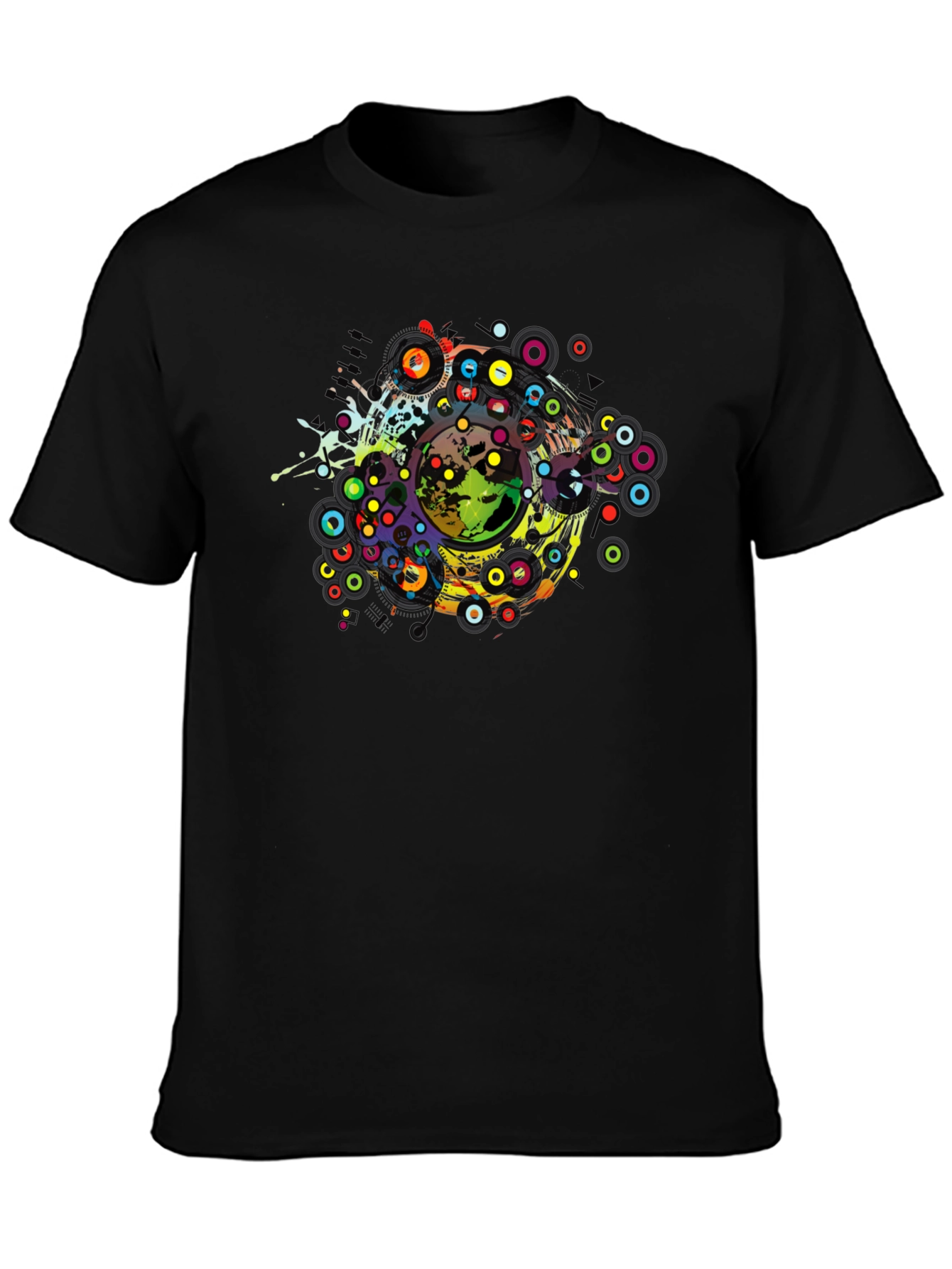 Abstract Earth Graphic Tee - Black