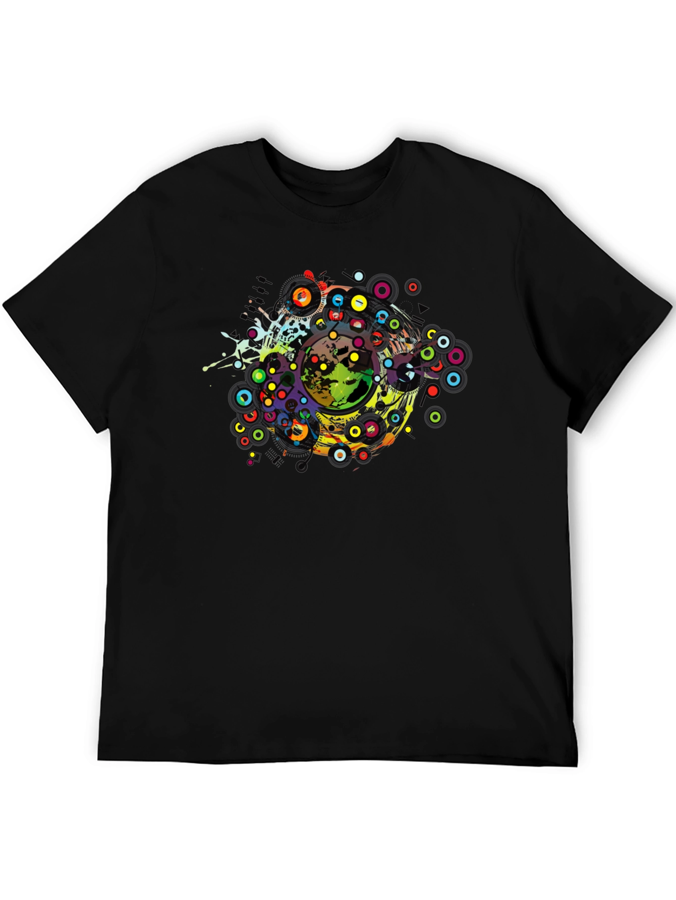 Abstract Earth Graphic Tee - Black
