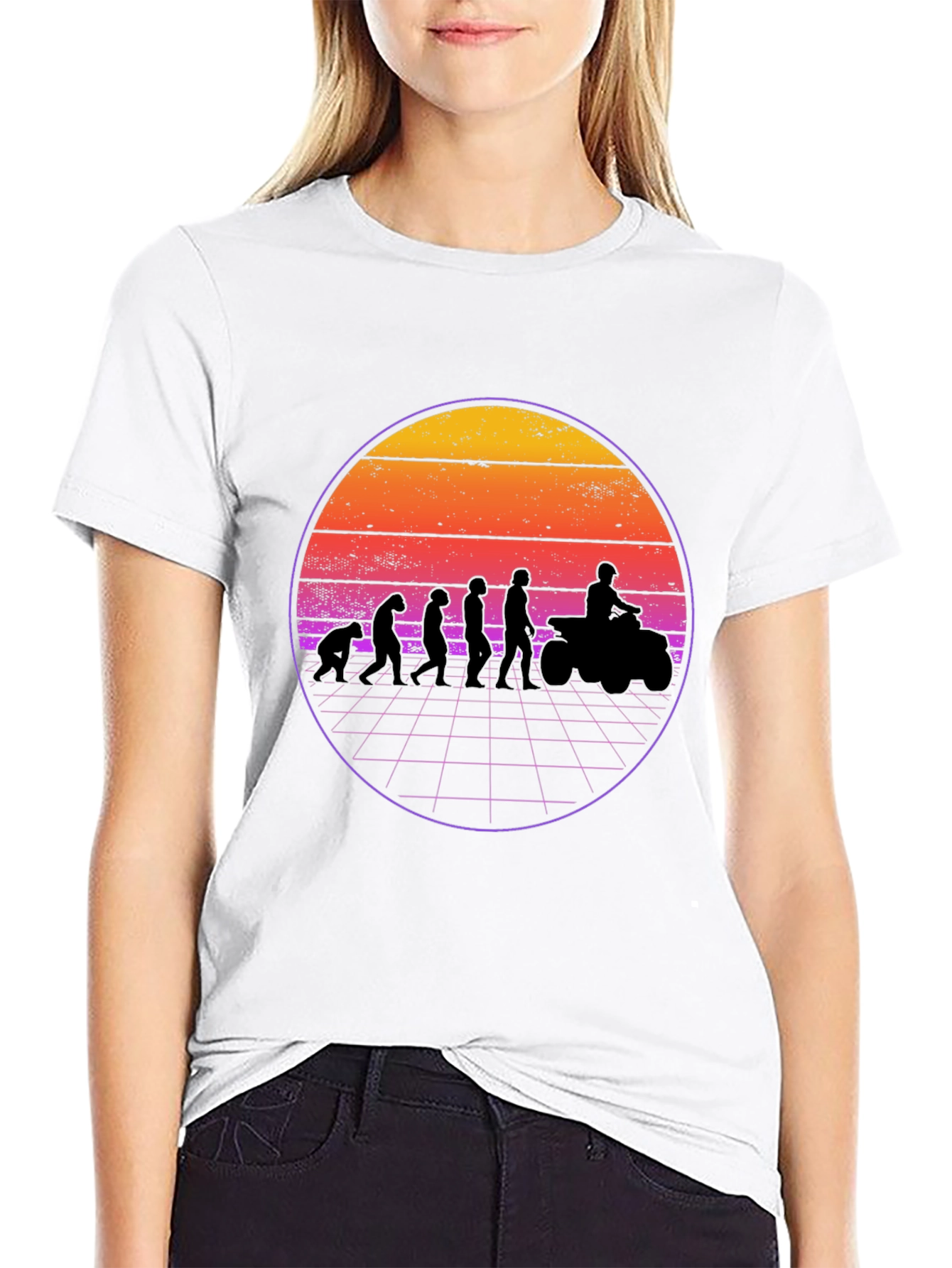 Evolution ATV Sunset Graphic T-Shirt - Black