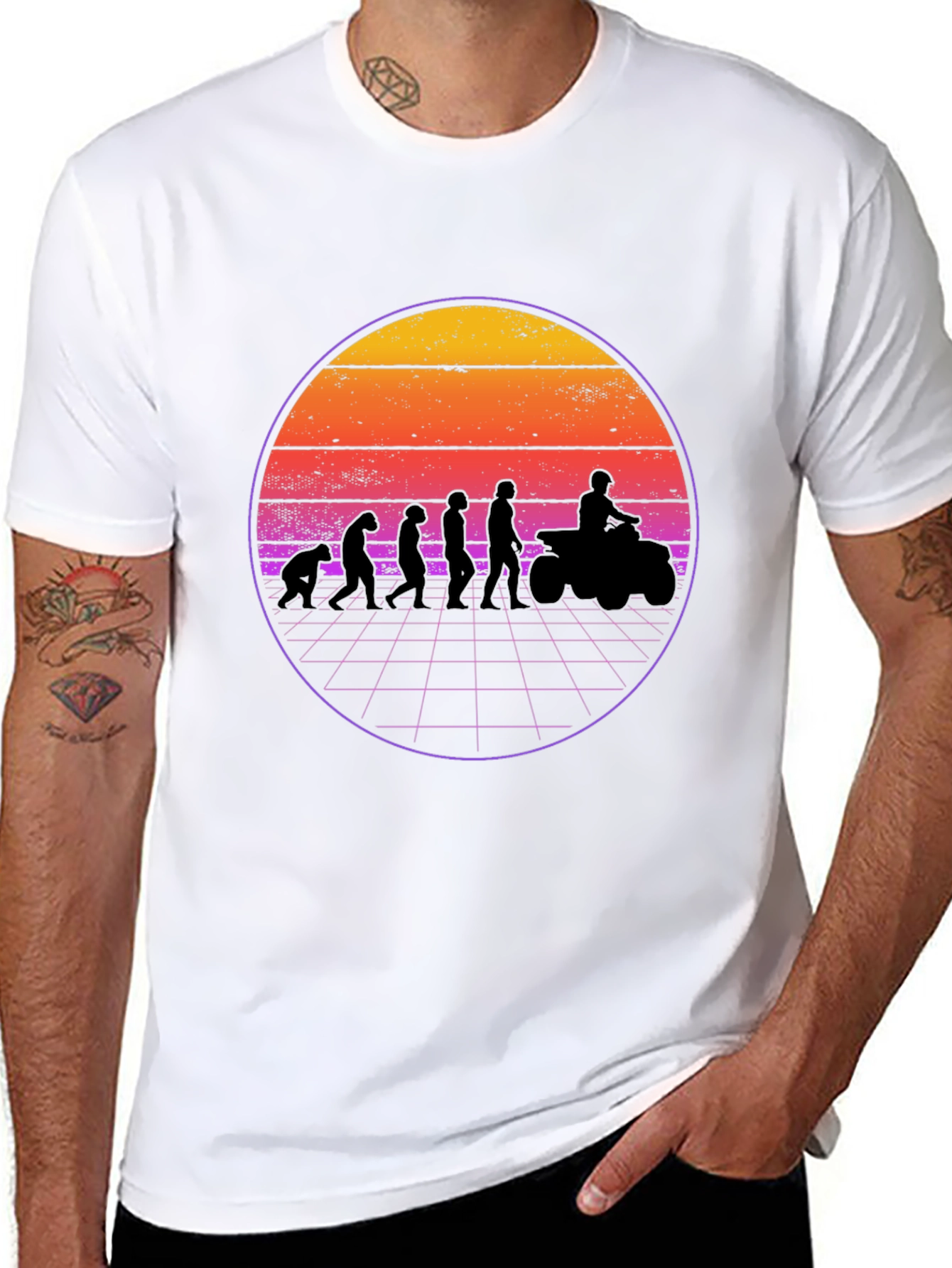 Evolution ATV Sunset Graphic T-Shirt - Black