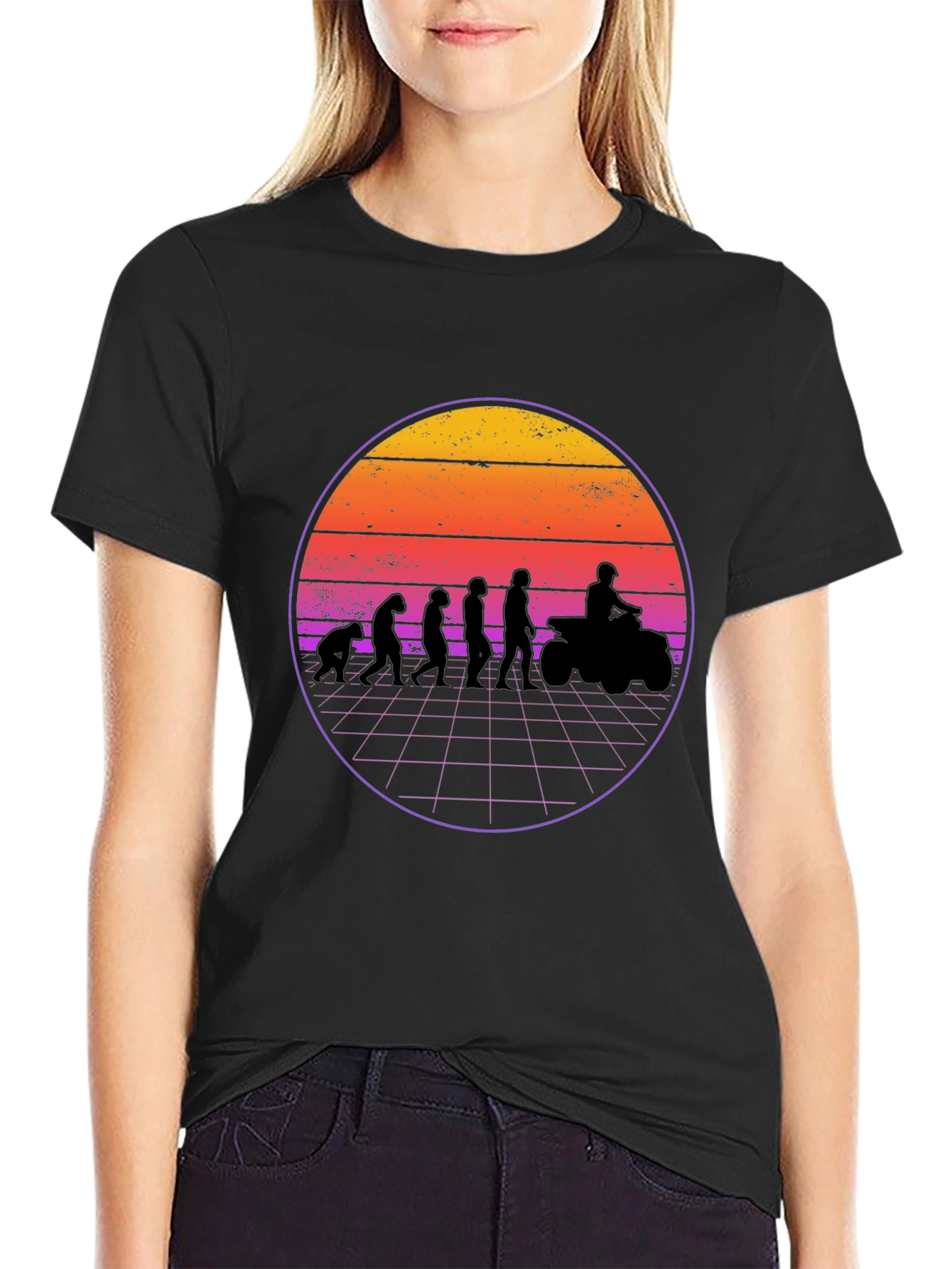 Evolution ATV Sunset Graphic T-Shirt - Black