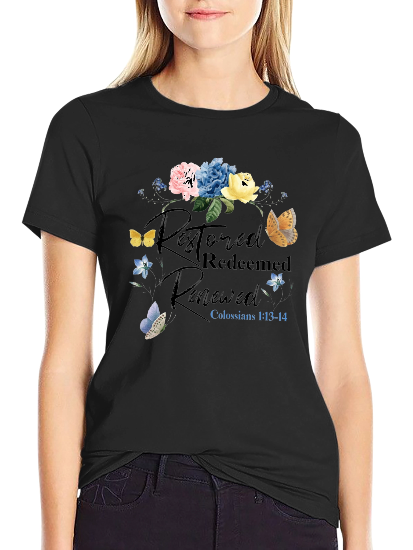 Restored Redeemed Renewed Christian T-Shirt