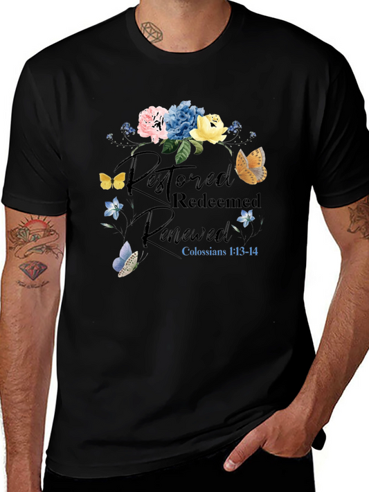 Restored Redeemed Renewed Christian T-Shirt