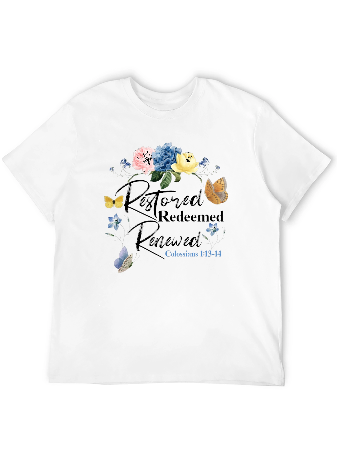 Restored Redeemed Renewed Christian T-Shirt