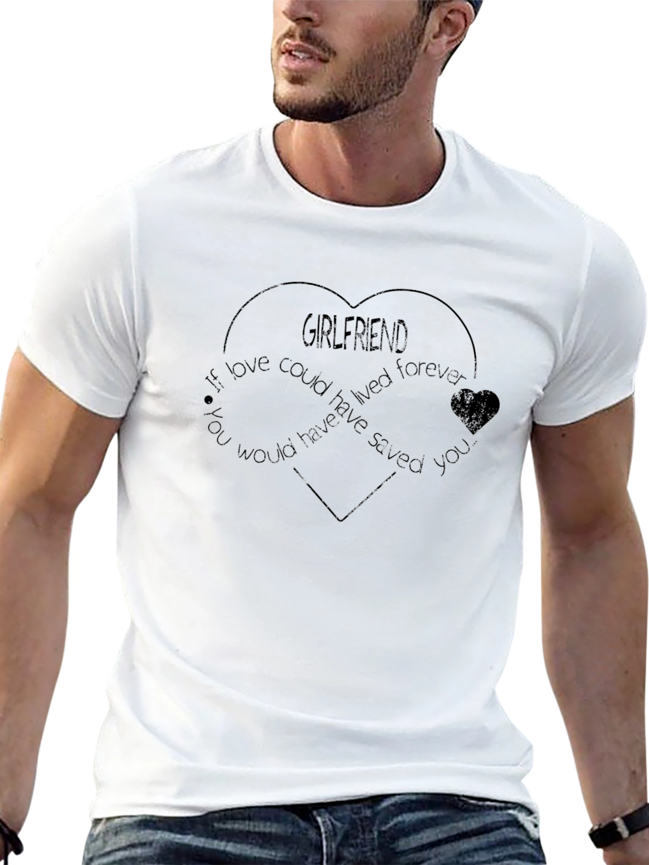 Girlfriend Memorial T-Shirt Heart Design