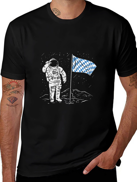 Astronaut Moon Landing T-Shirt - Black