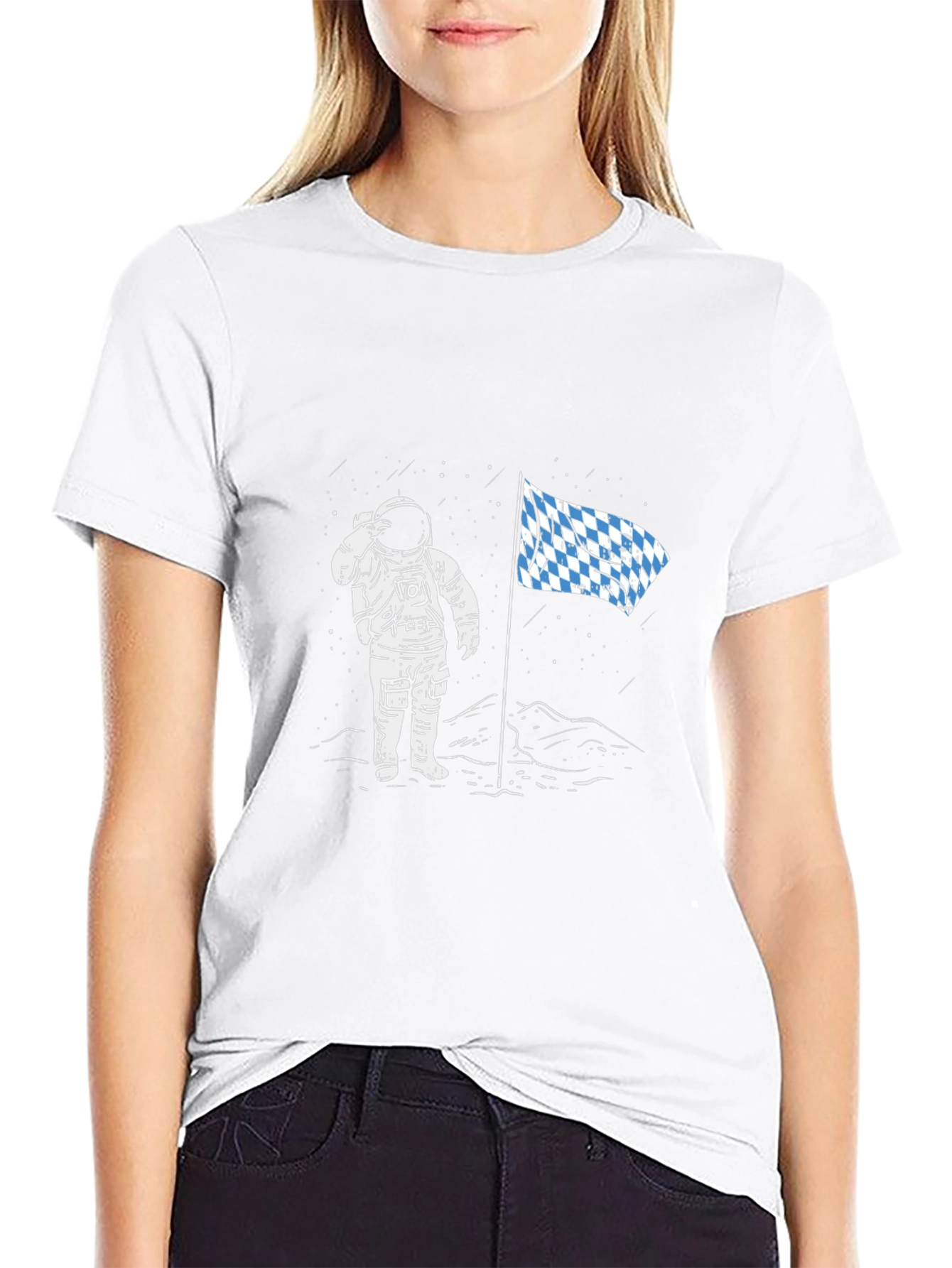 Astronaut Moon Landing T-Shirt - Black