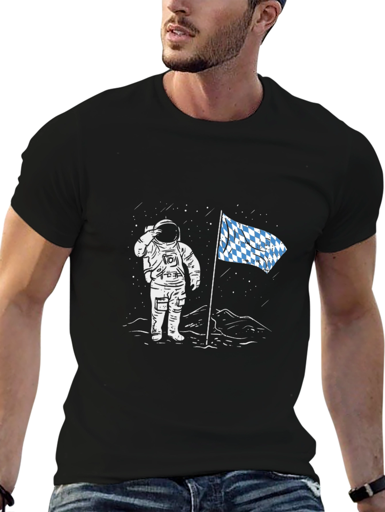 Astronaut Moon Landing T-Shirt - Black