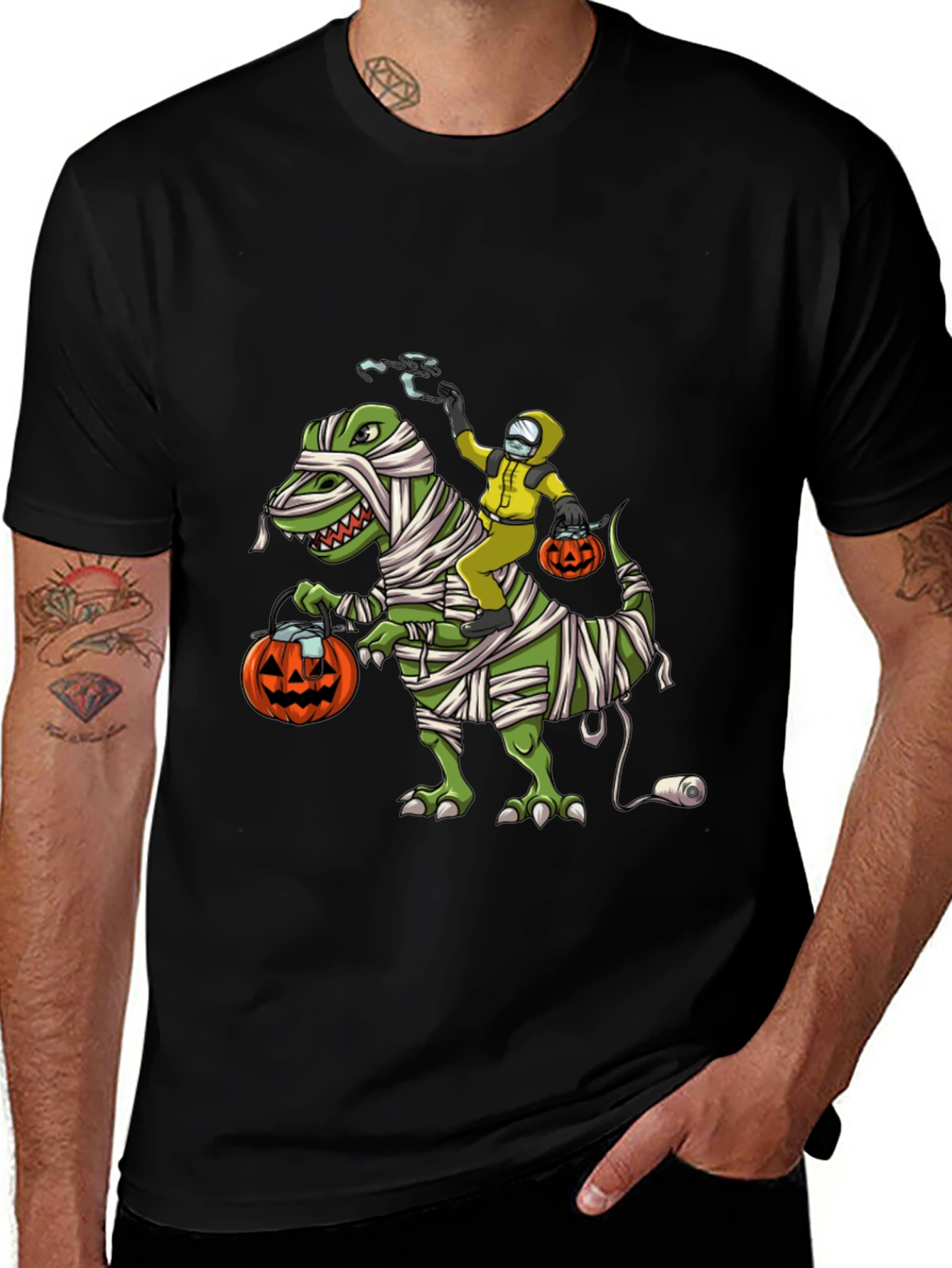 Halloween T-Shirt: Dino Mummy & Hazmat Rider