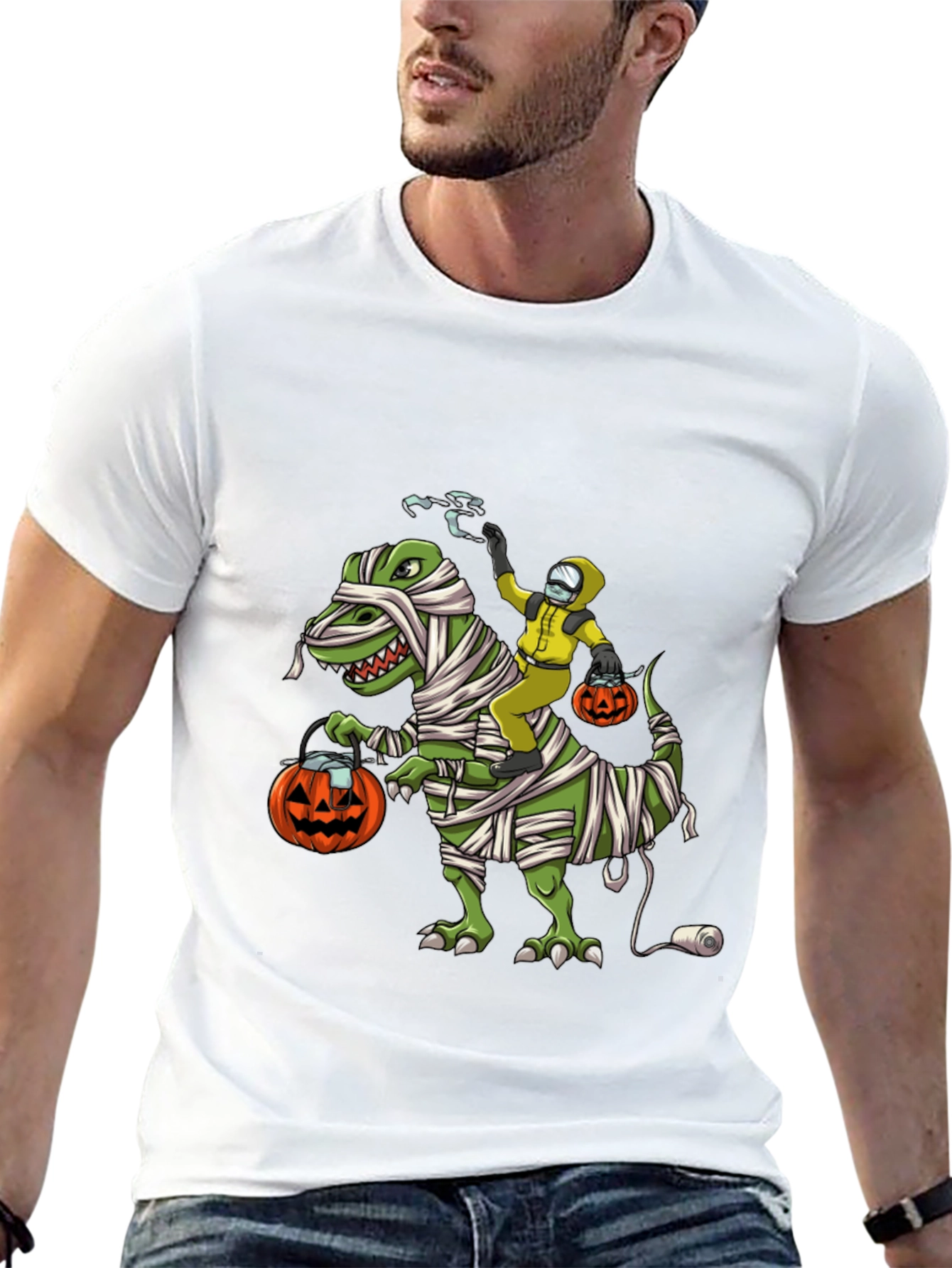 Halloween T-Shirt: Dino Mummy & Hazmat Rider