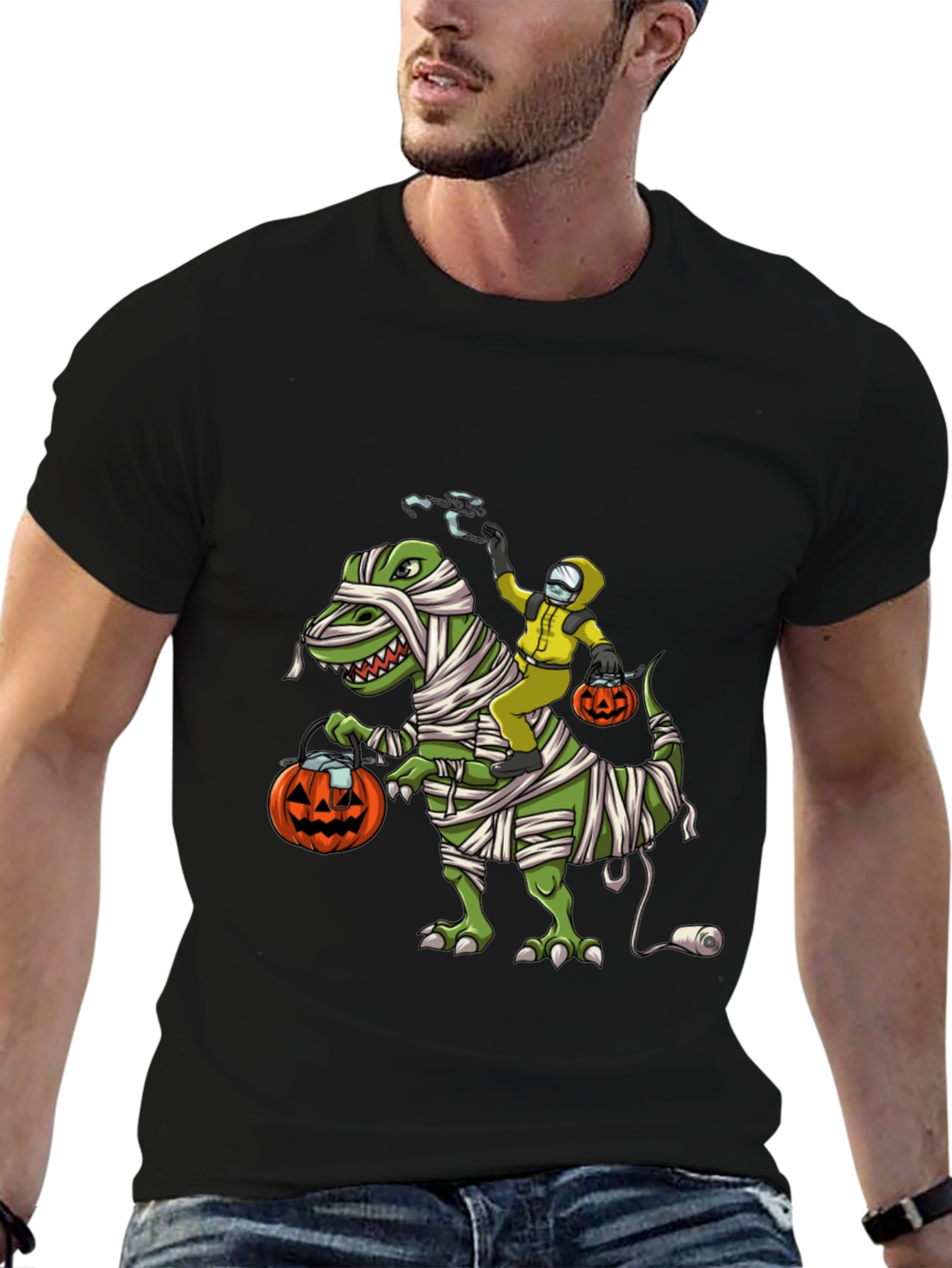Halloween T-Shirt: Dino Mummy & Hazmat Rider