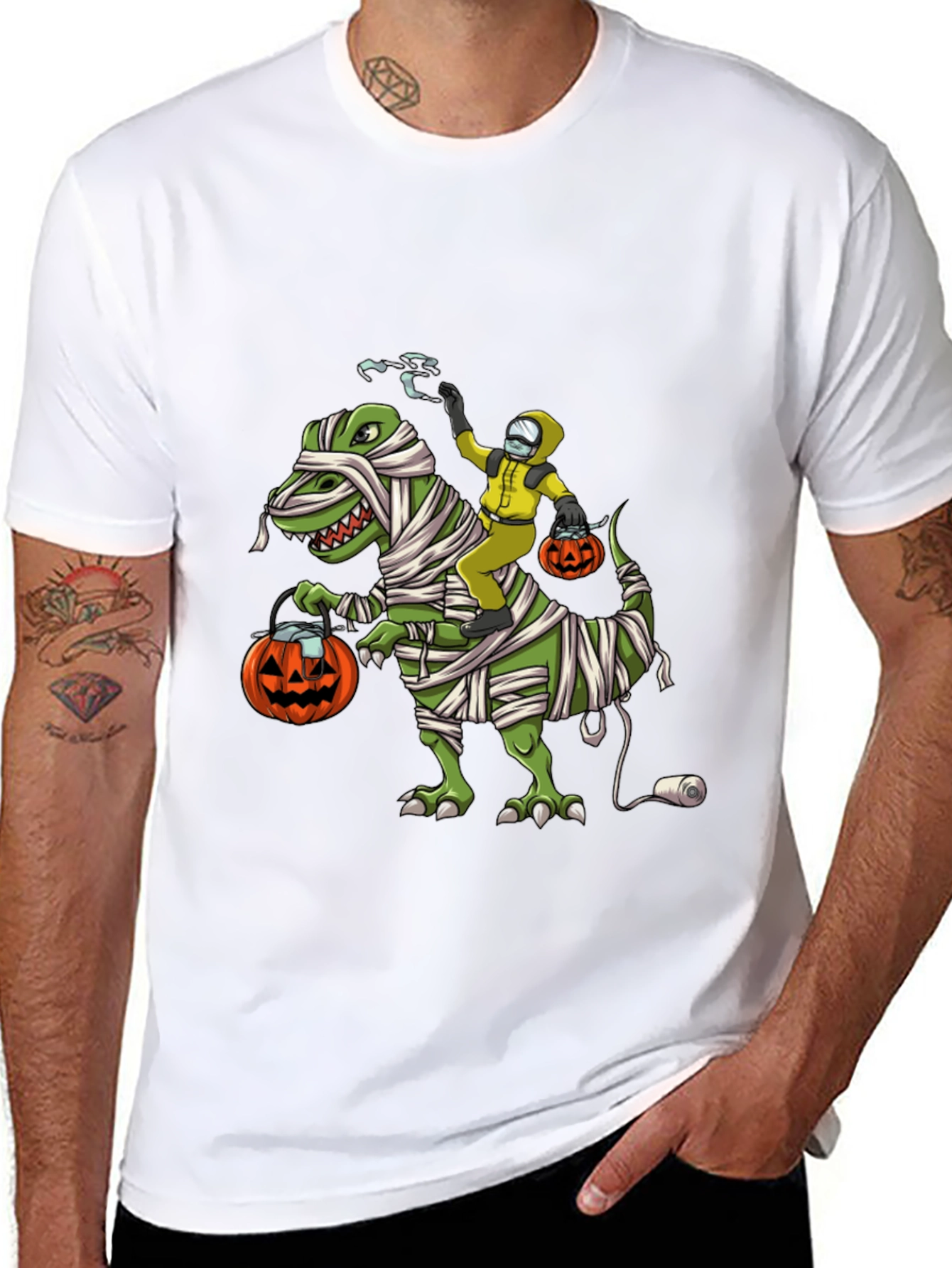 Halloween T-Shirt: Dino Mummy & Hazmat Rider