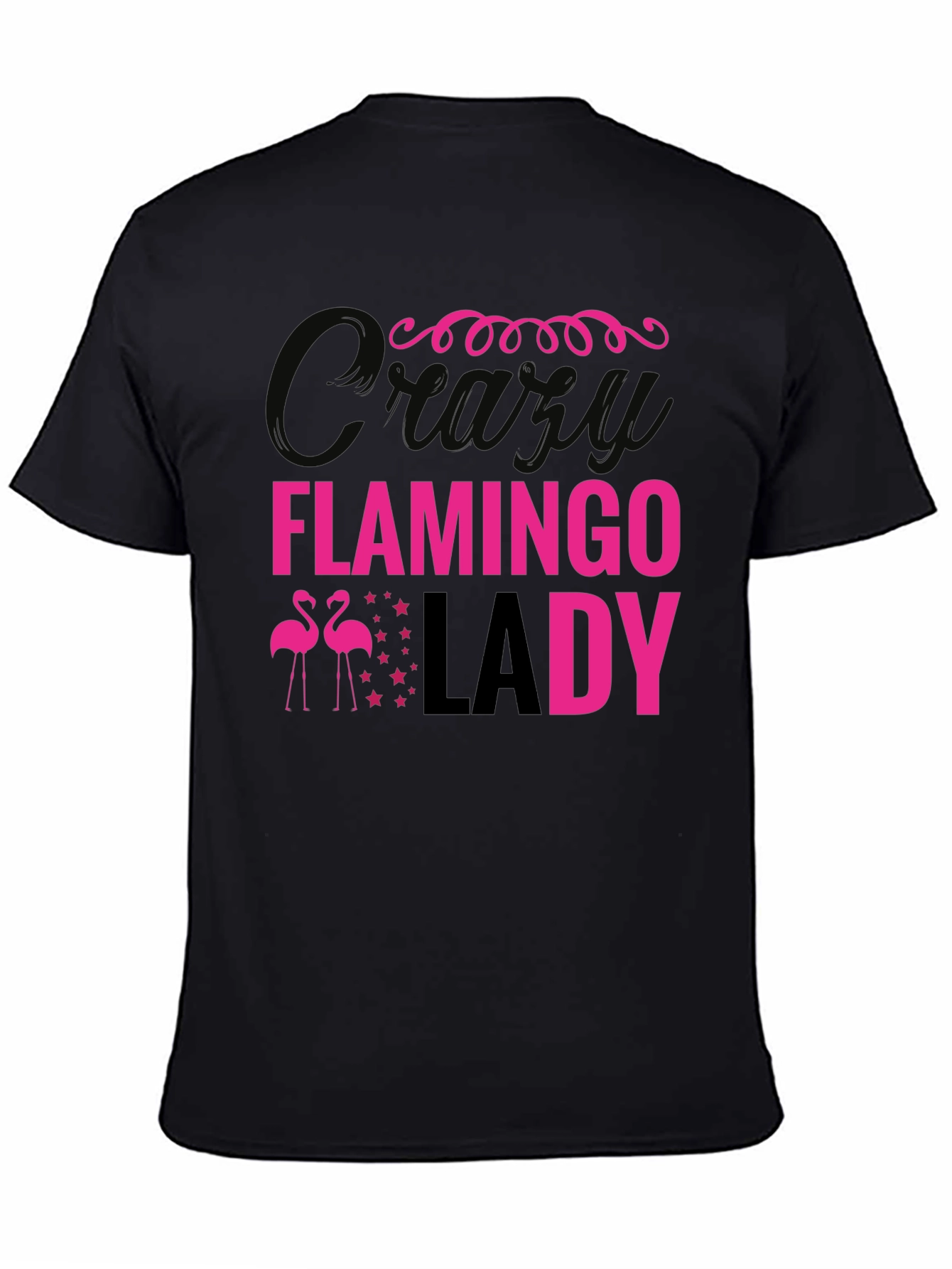 Crazy Flamingo Lady Graphic T-Shirt