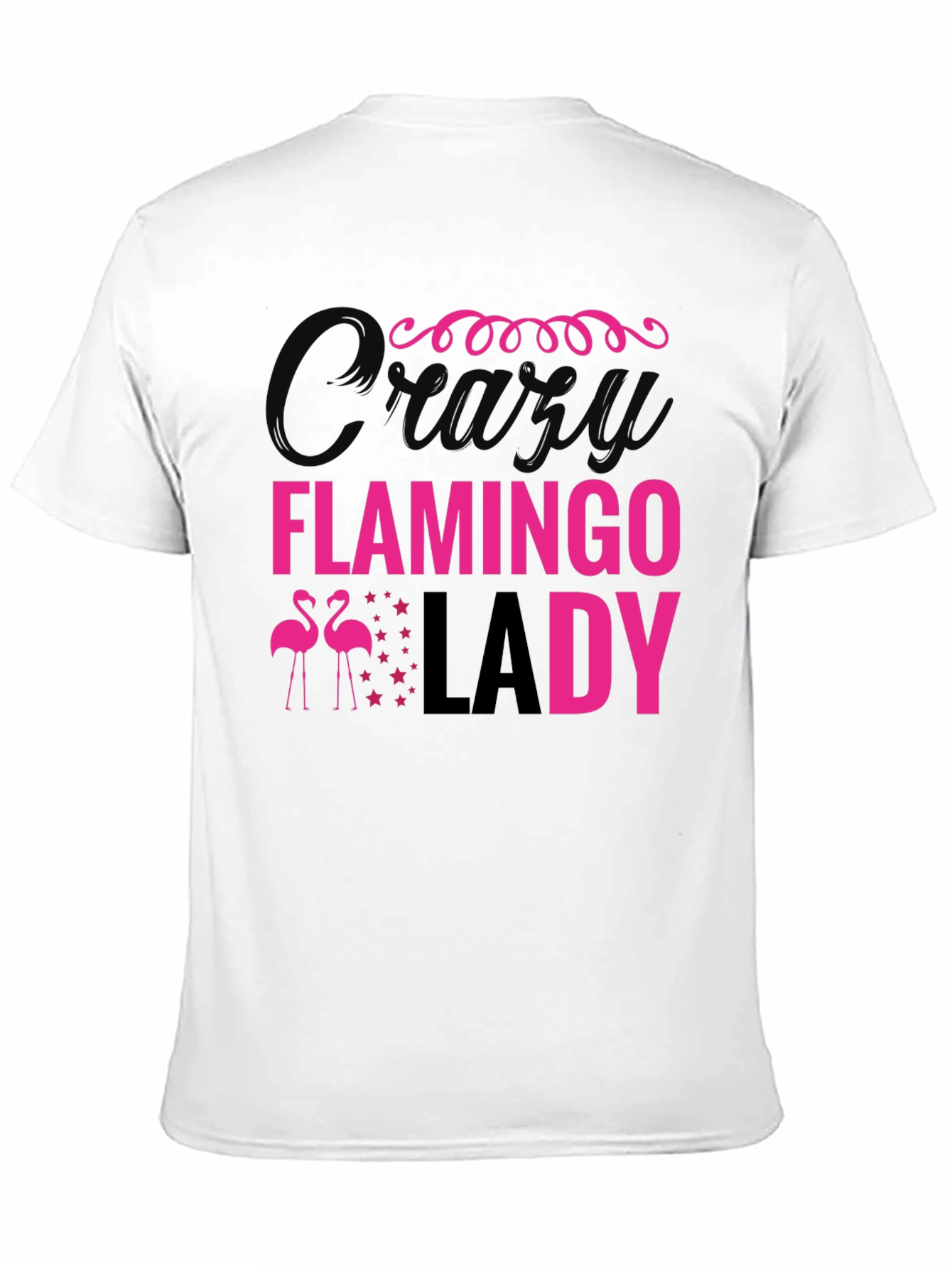 Crazy Flamingo Lady Graphic T-Shirt