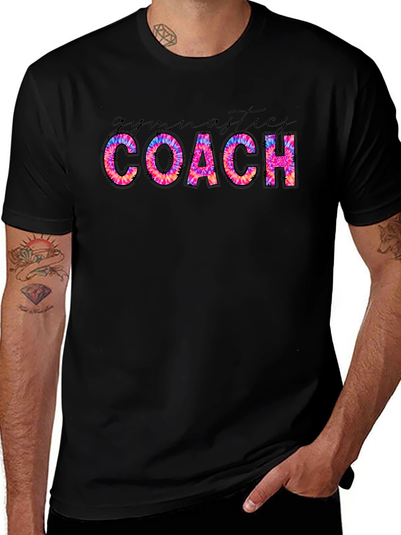 Gymnastics Coach Tie Dye Graphic Tee