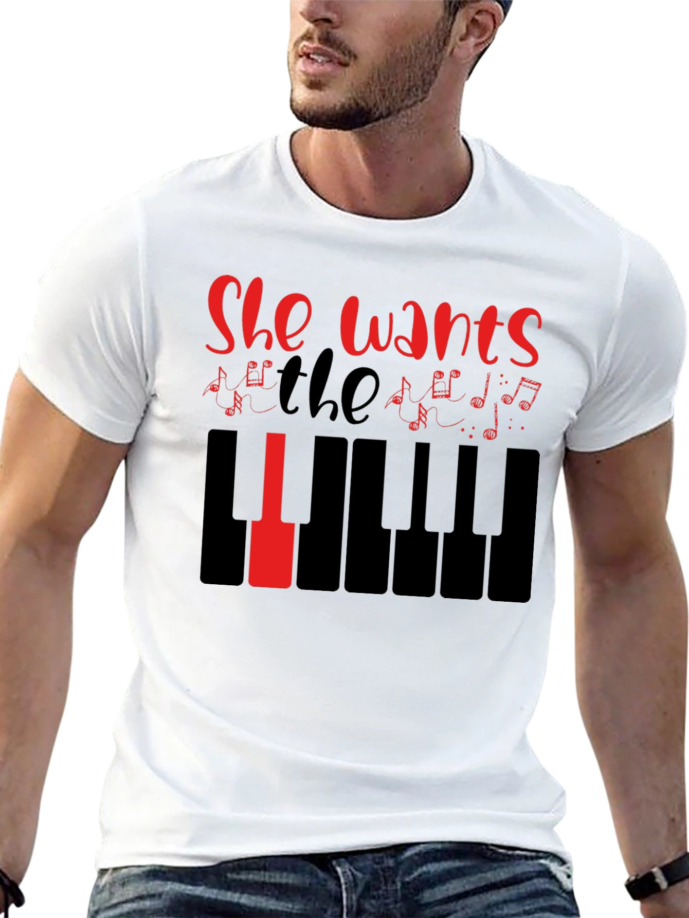 She Wants the Piano T-Shirt - Musician Tee