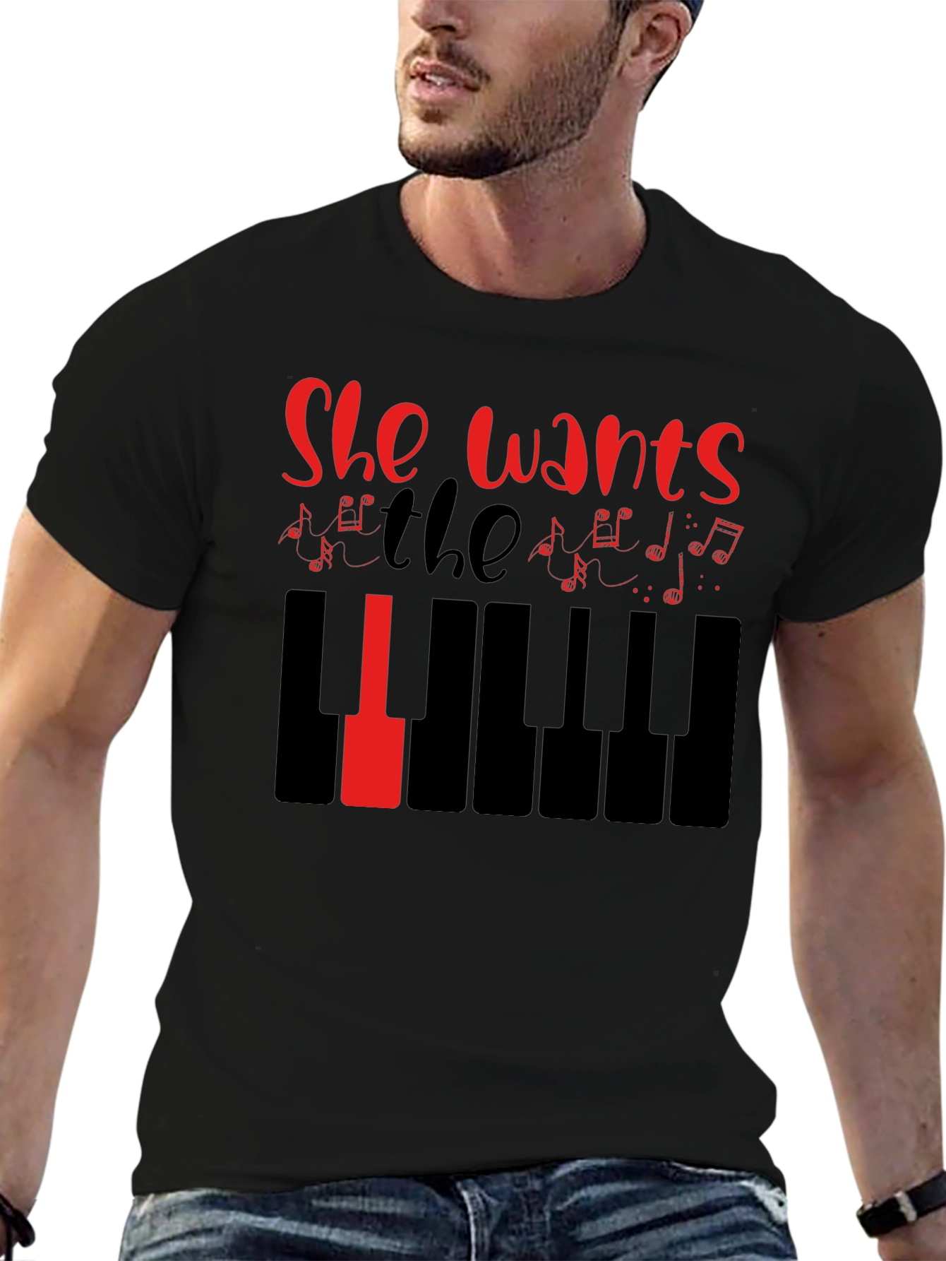 She Wants the Piano T-Shirt - Musician Tee