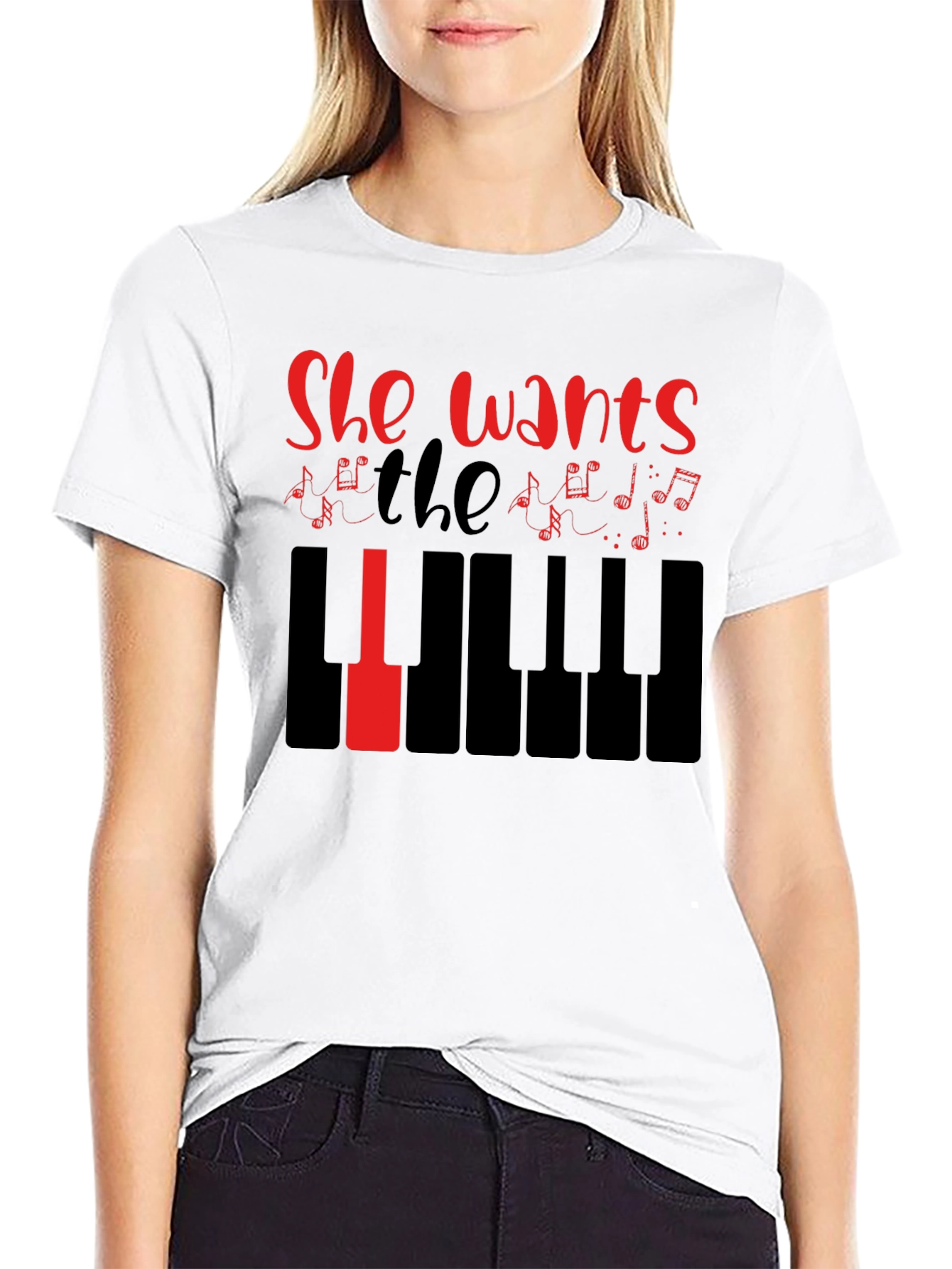She Wants the Piano T-Shirt - Musician Tee