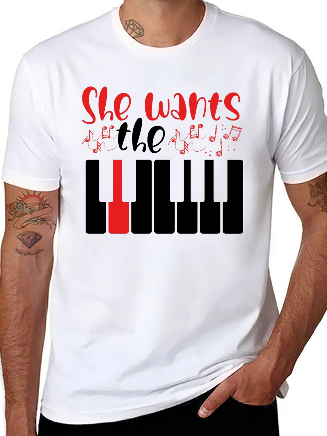 She Wants the Piano T-Shirt - Musician Tee
