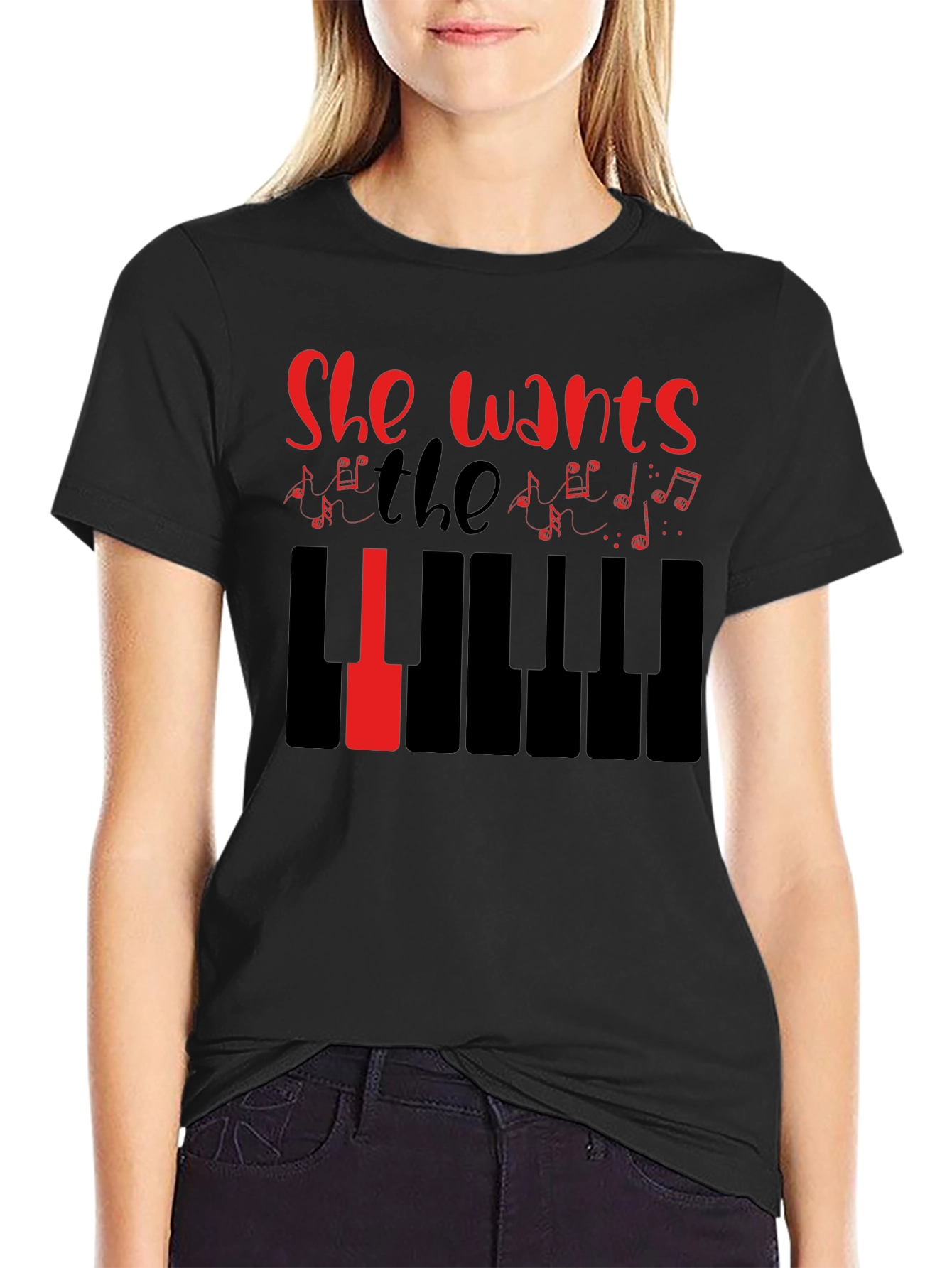 She Wants the Piano T-Shirt - Musician Tee