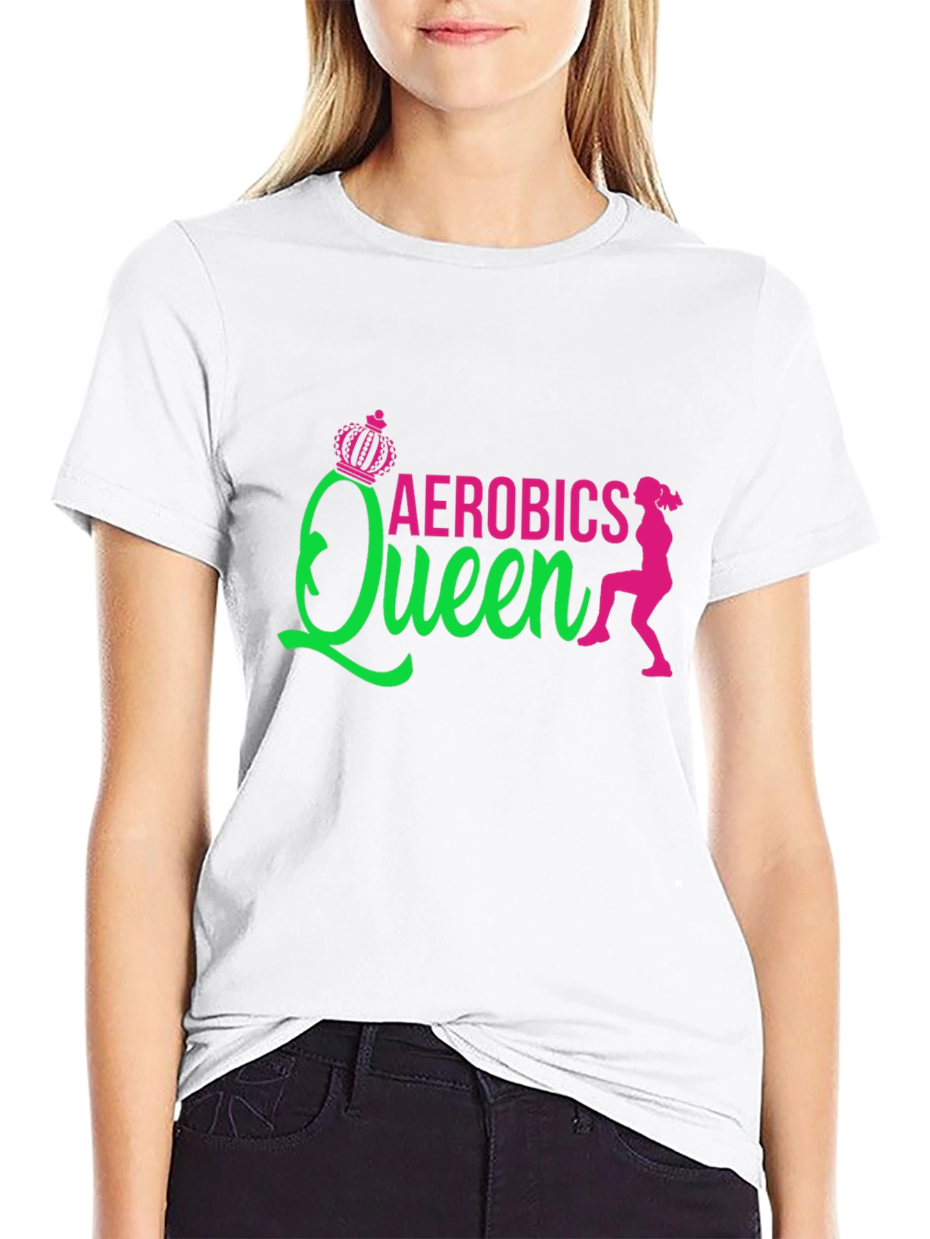 Aerobics Queen Black T-Shirt