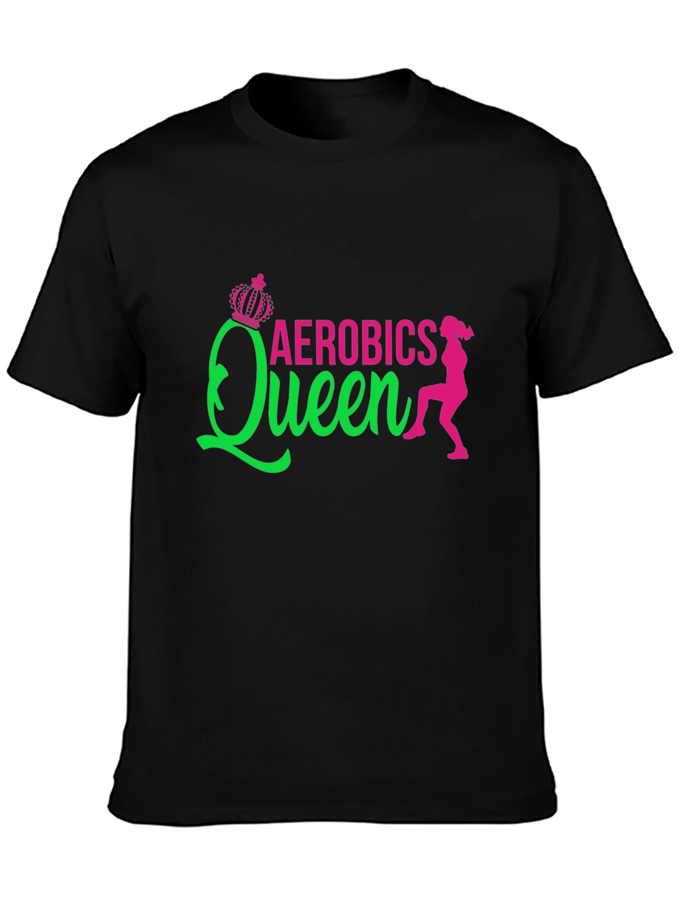 Aerobics Queen Black T-Shirt
