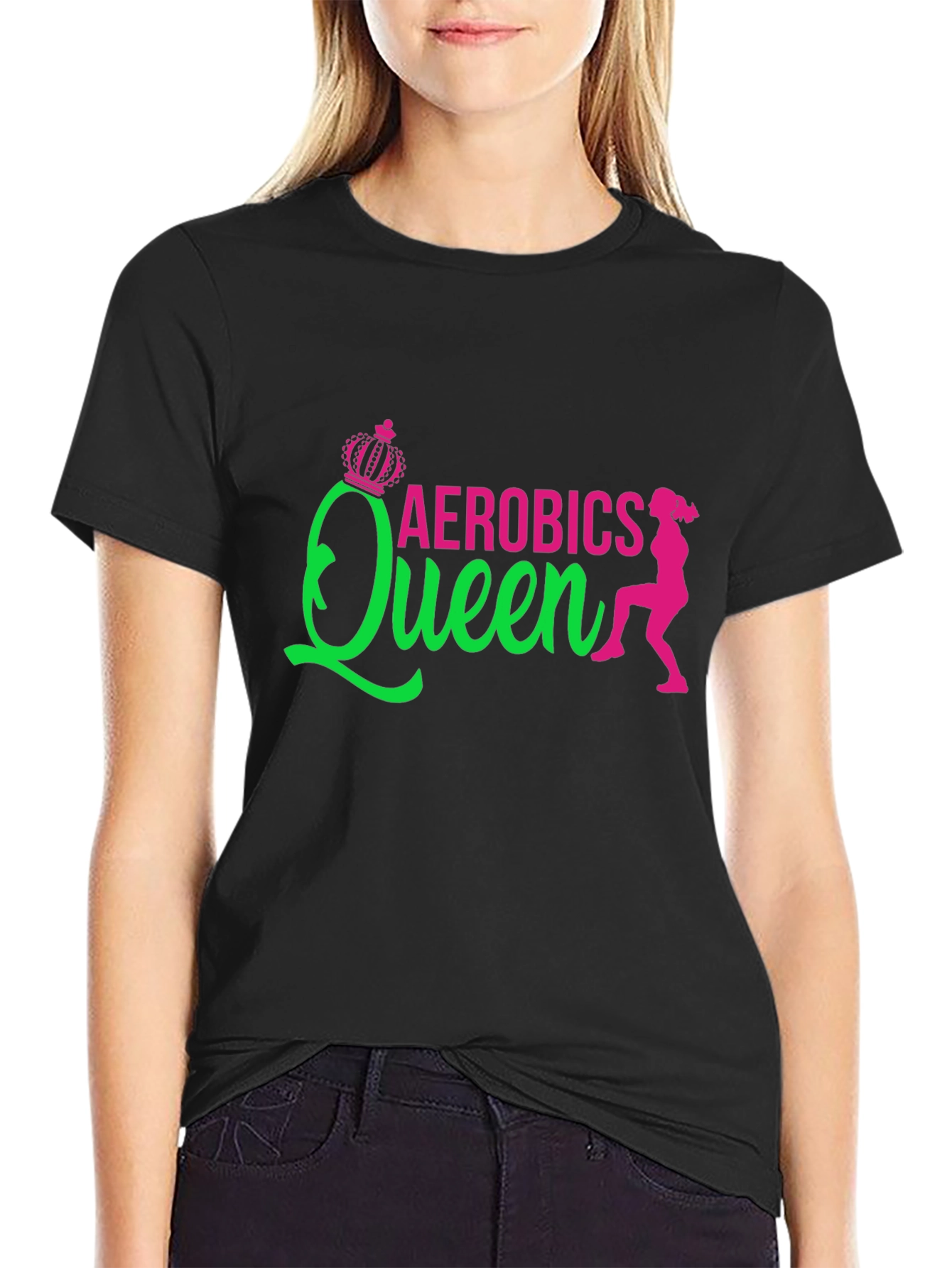 Aerobics Queen Black T-Shirt