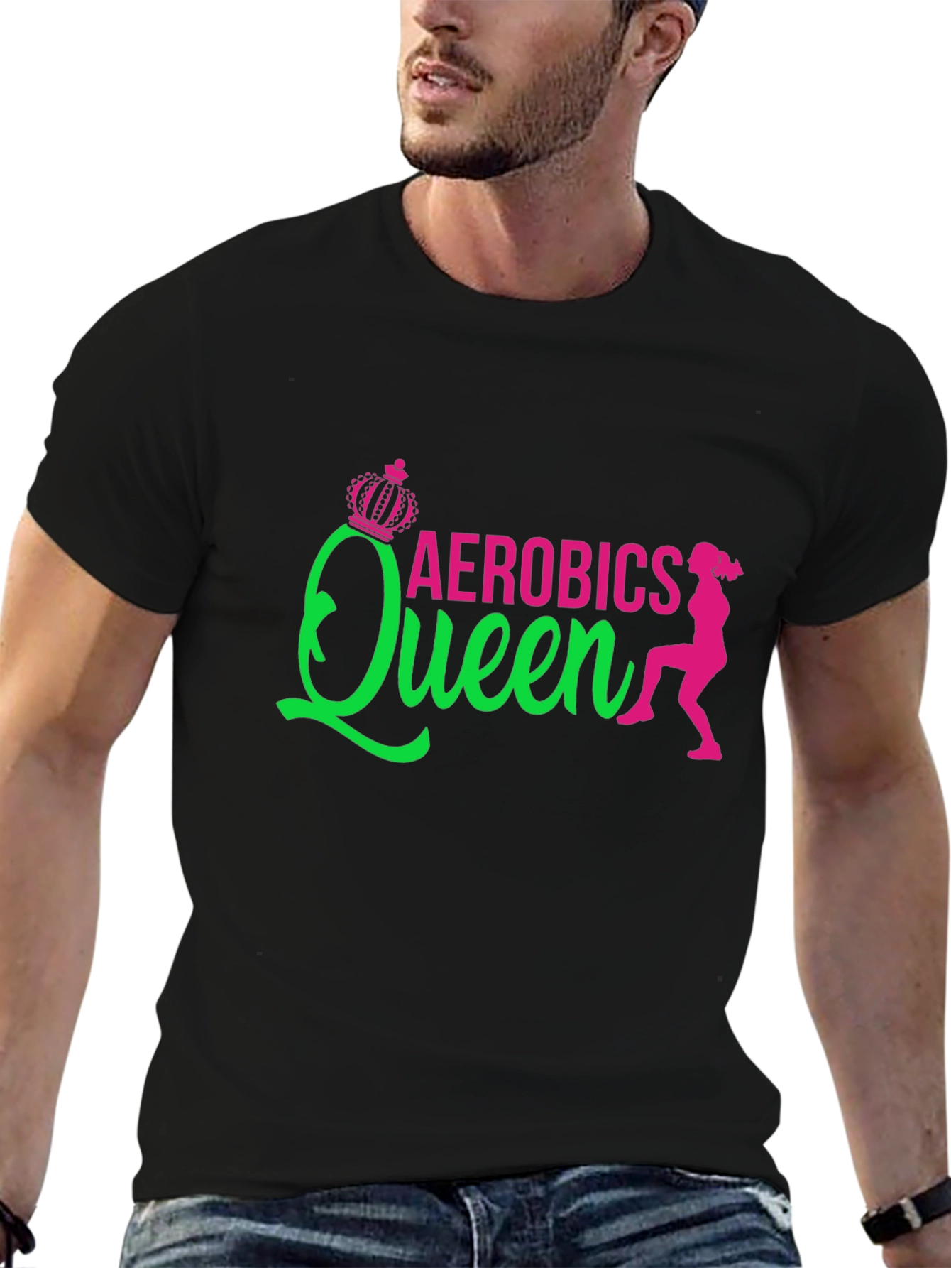 Aerobics Queen Black T-Shirt