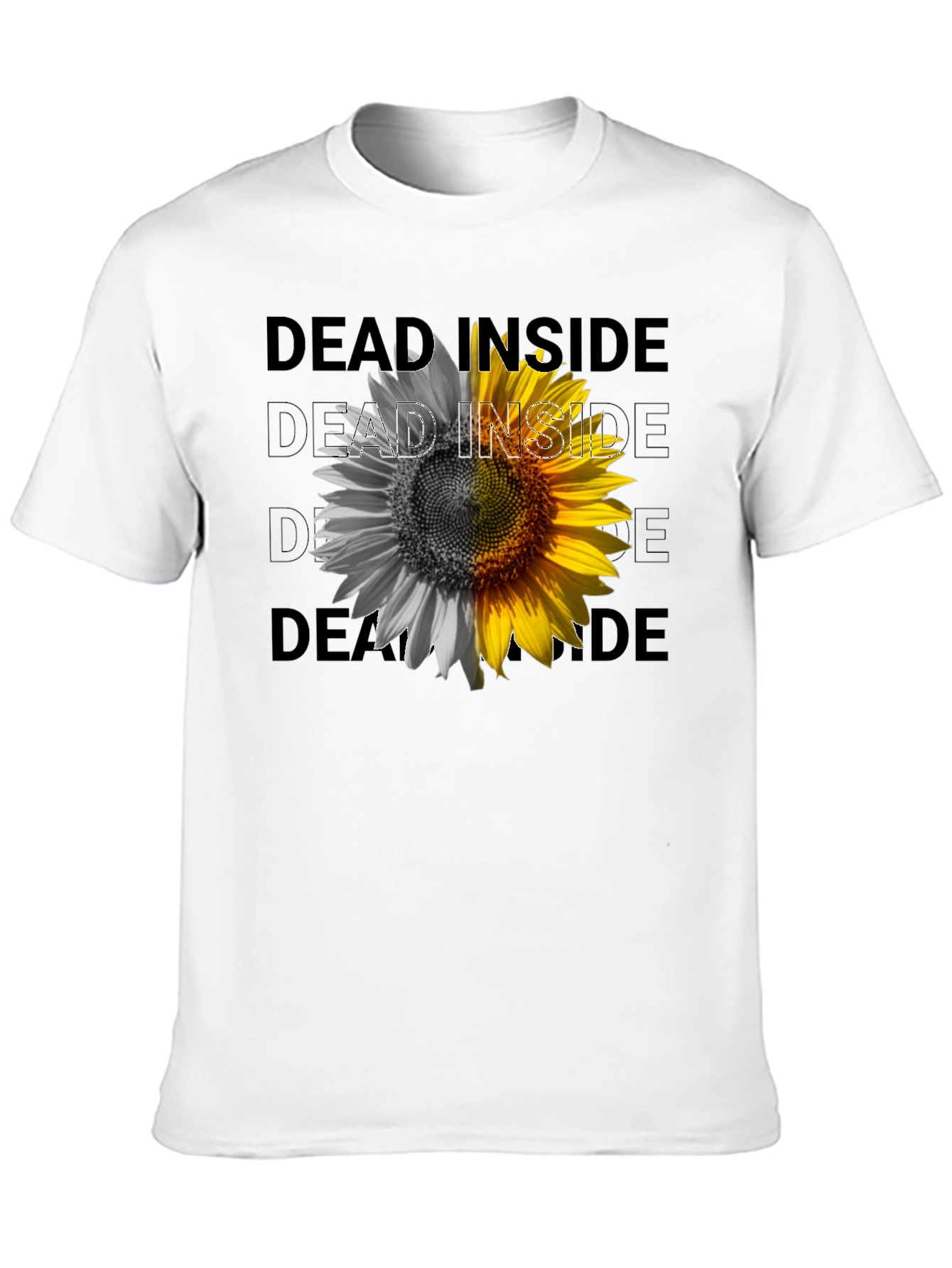 Dead Inside Sunflower Graphic Tee - Black