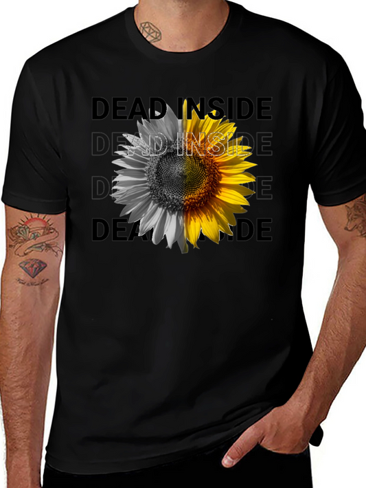 Dead Inside Sunflower Graphic Tee - Black