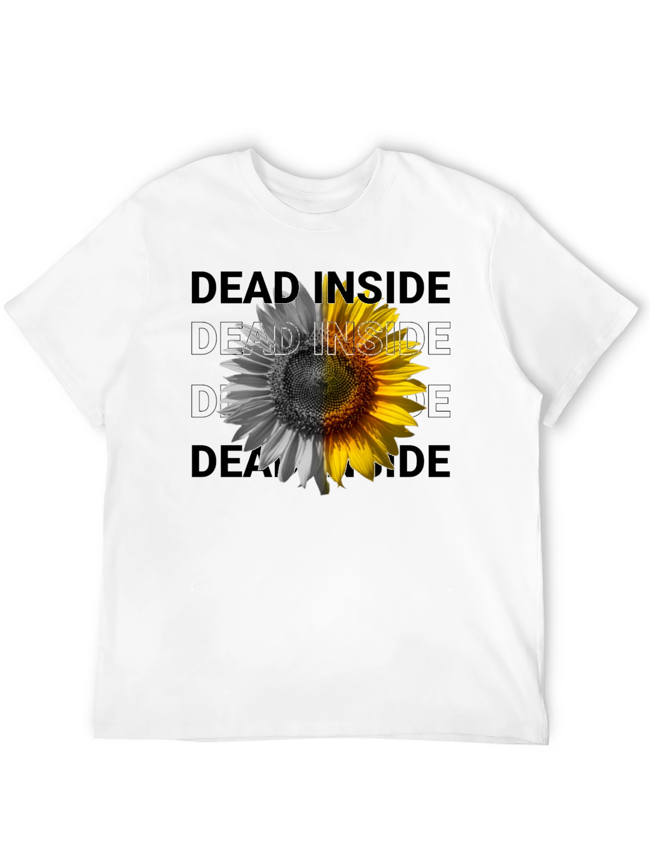 Dead Inside Sunflower Graphic Tee - Black