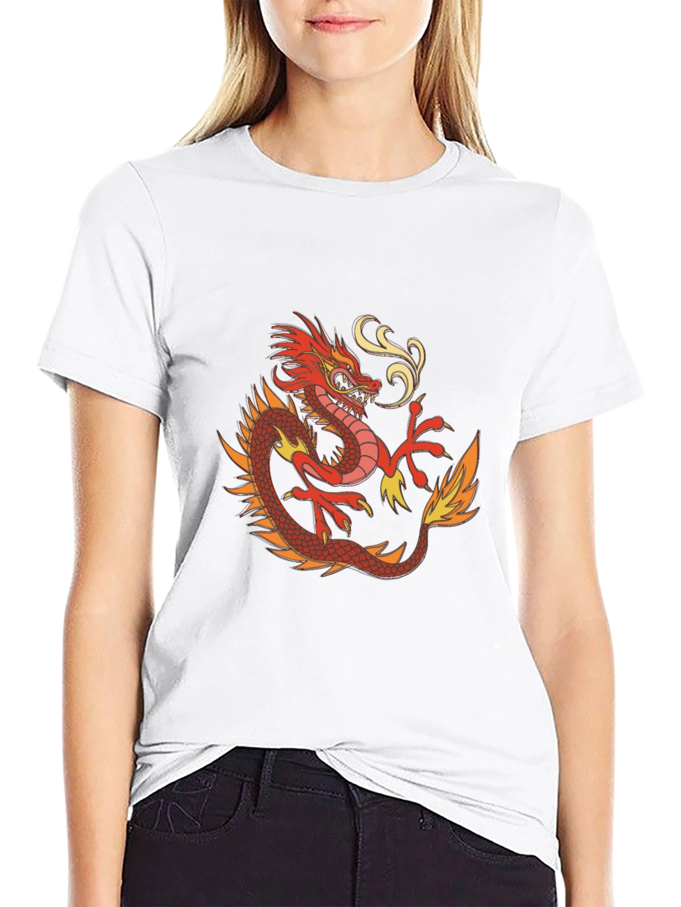 Dragon Graphic Print Mens Black T-Shirt