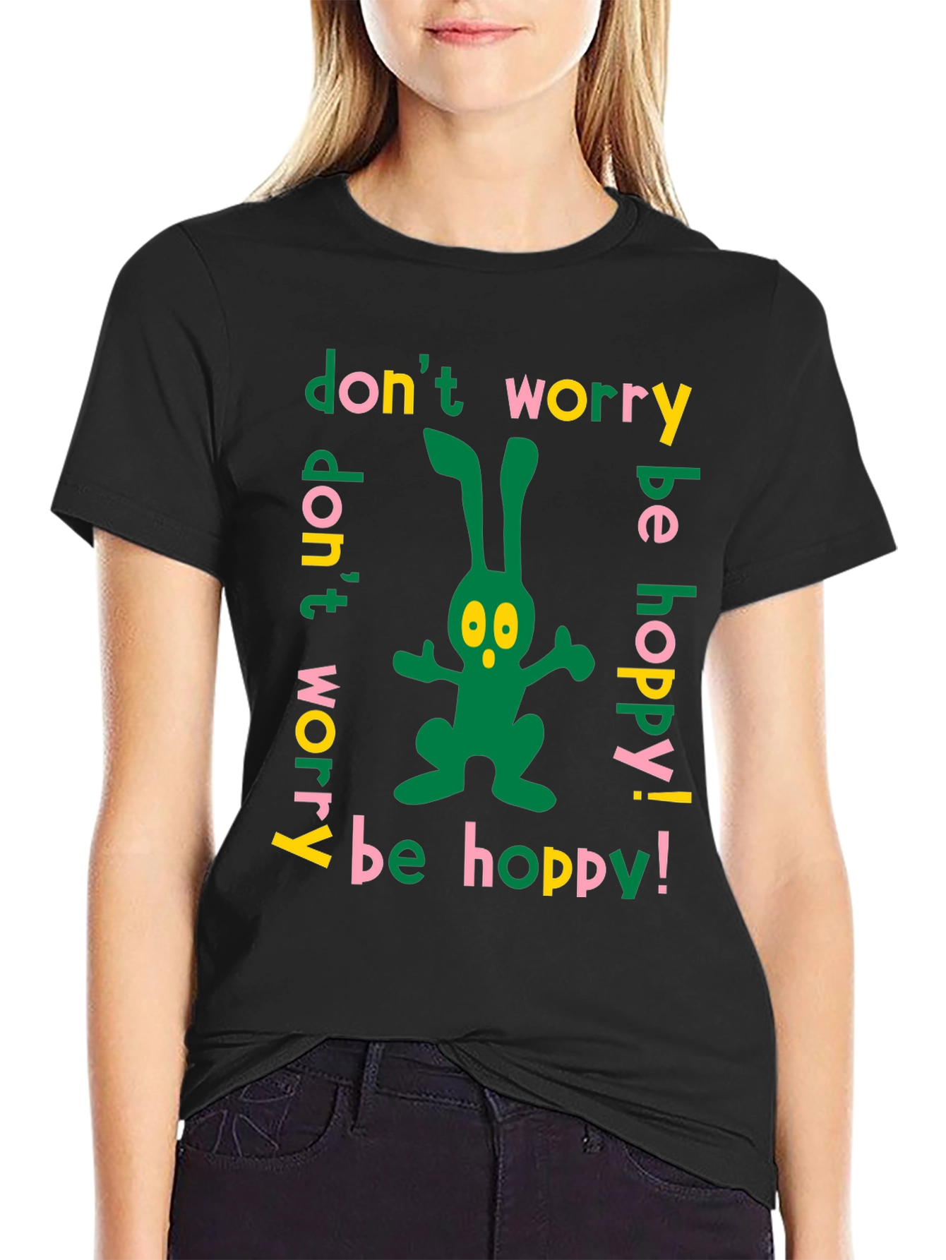 Dont Worry Be Hoppy Easter Bunny T-Shirt