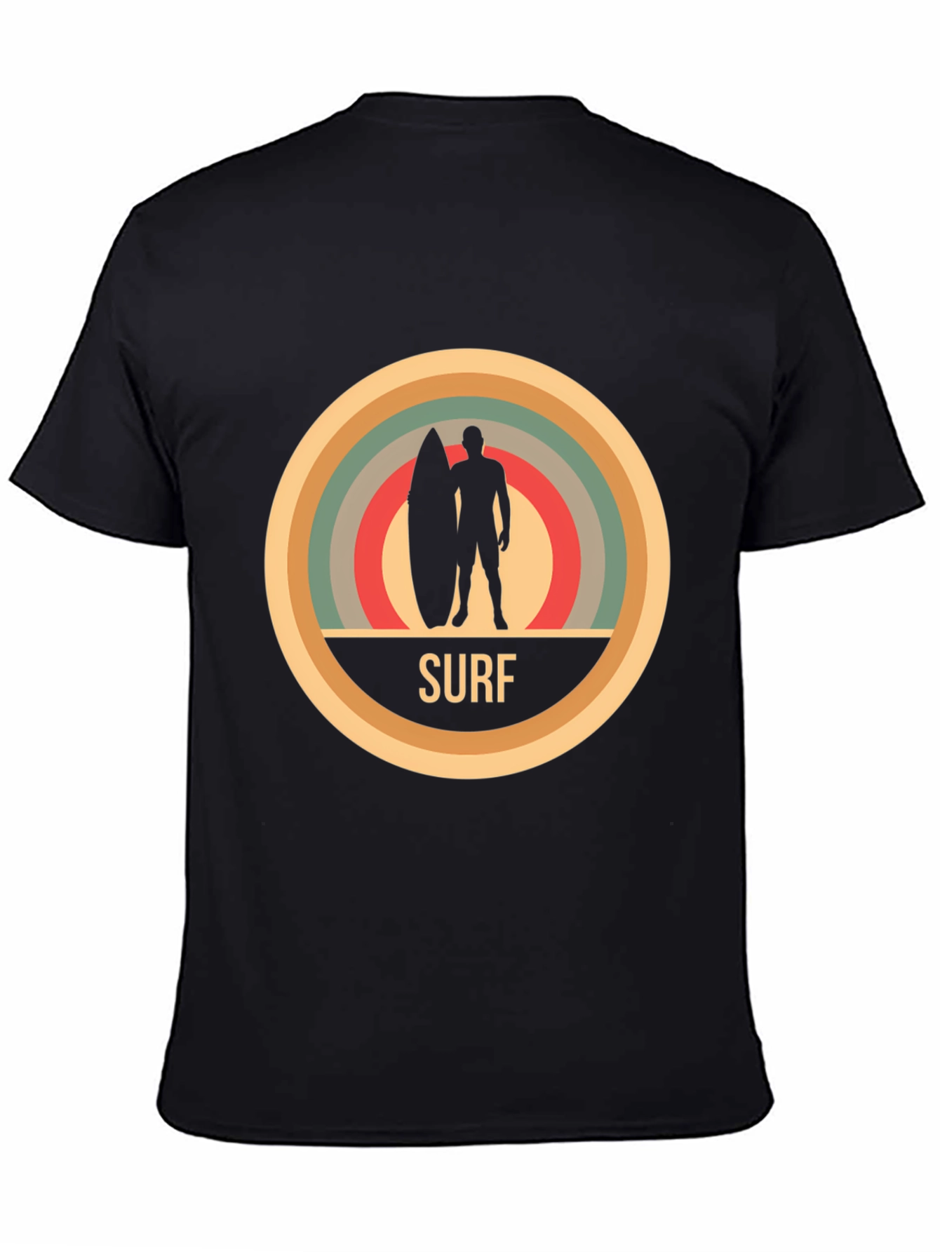 Retro Surf T-Shirt - Black Cotton Tee