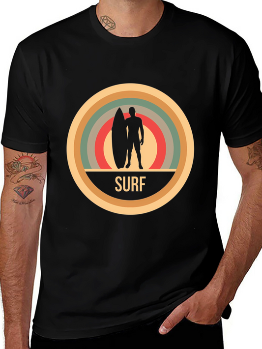 Retro Surf T-Shirt - Black Cotton Tee
