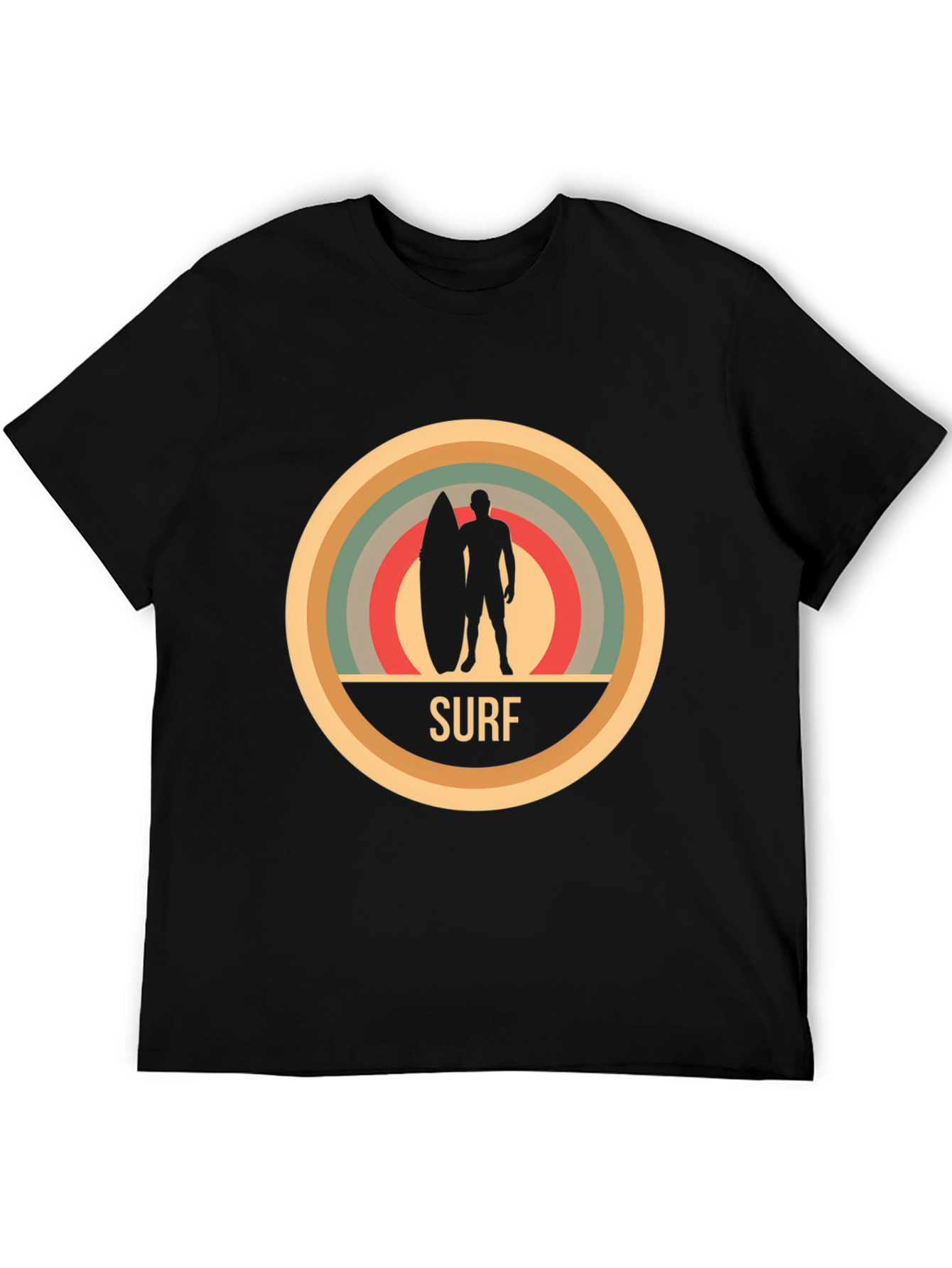 Retro Surf T-Shirt - Black Cotton Tee
