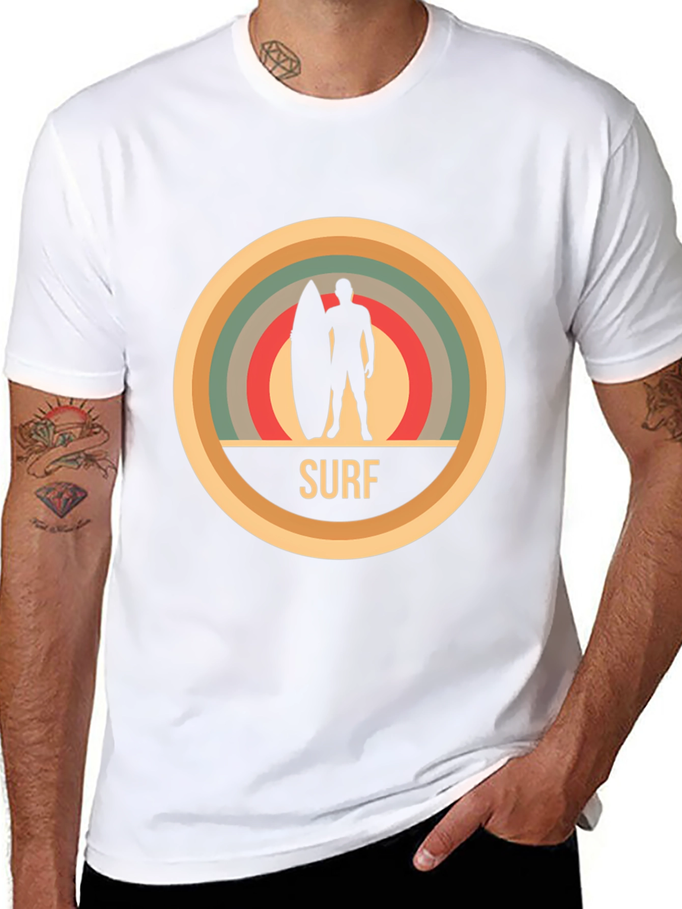 Retro Surf T-Shirt - Black Cotton Tee