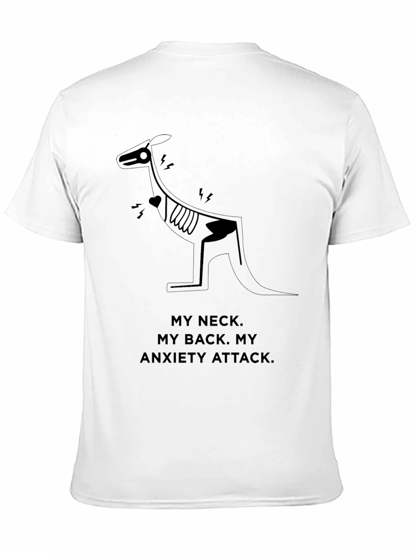 Anxiety Attack Kangaroo Black T-Shirt