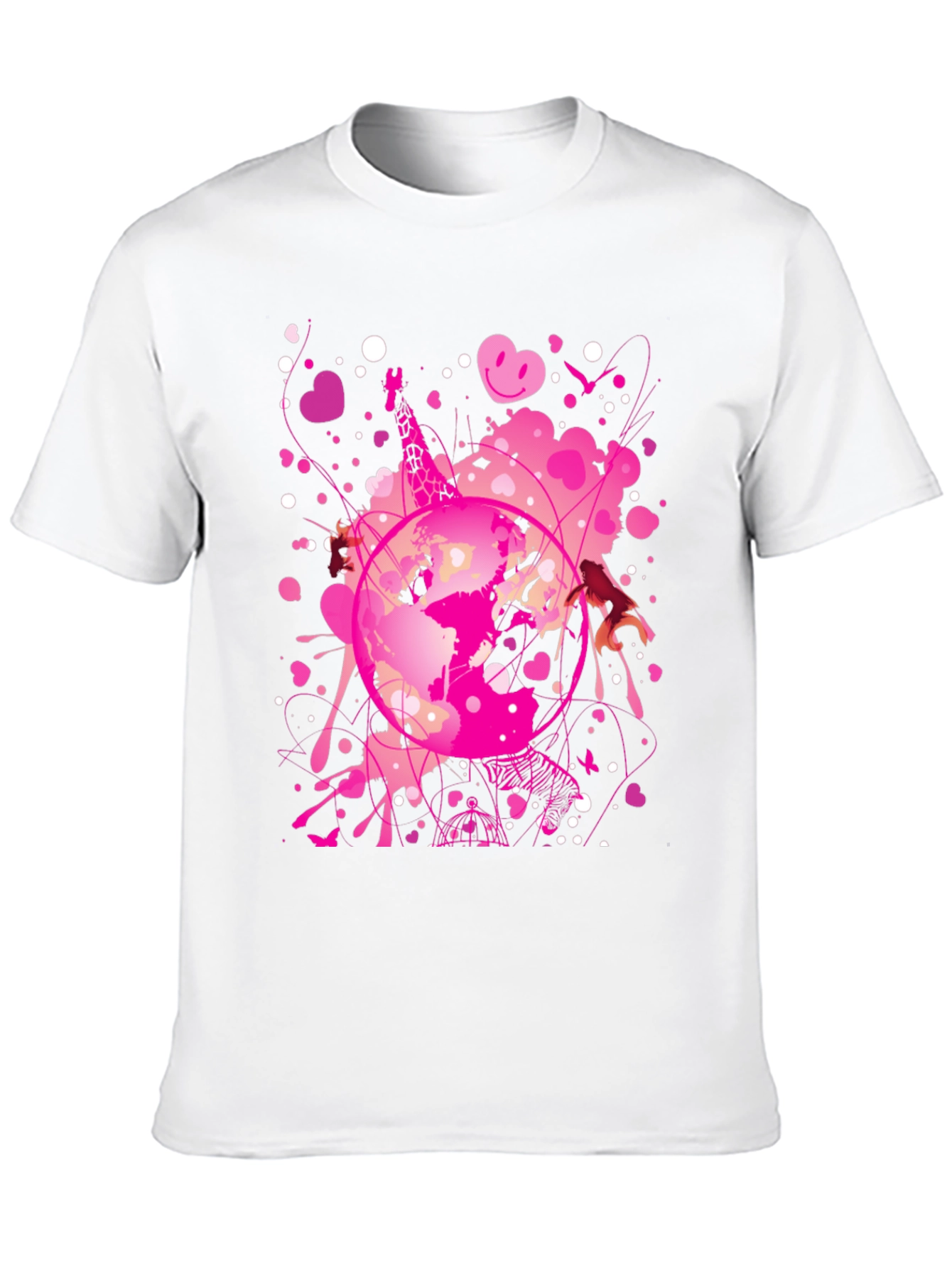 Globe Pink Splash Mens Black T-Shirt