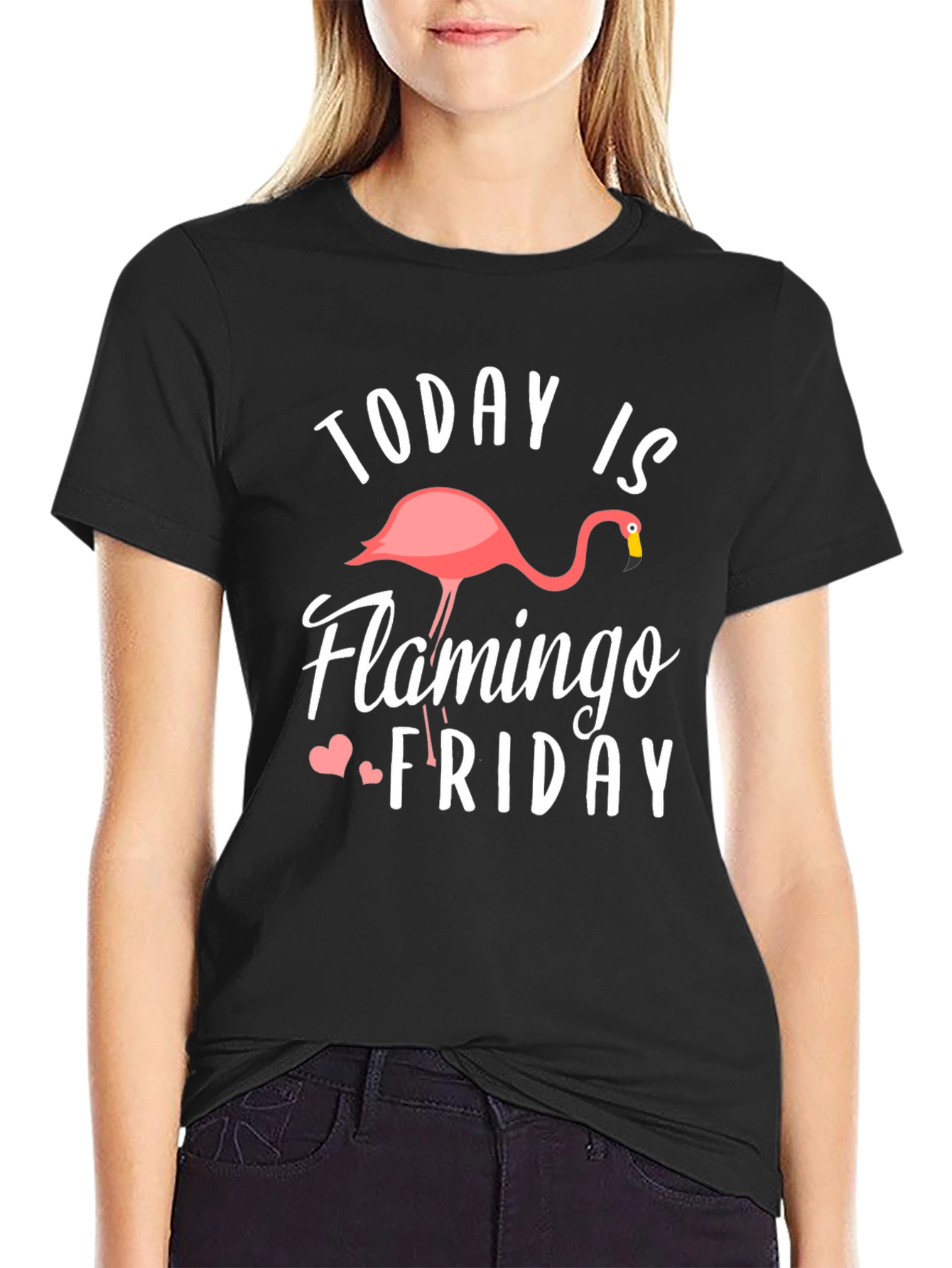 Flamingo Friday Black T-Shirt