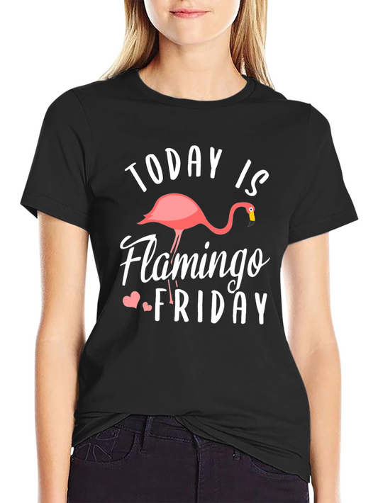 Flamingo Friday Black T-Shirt