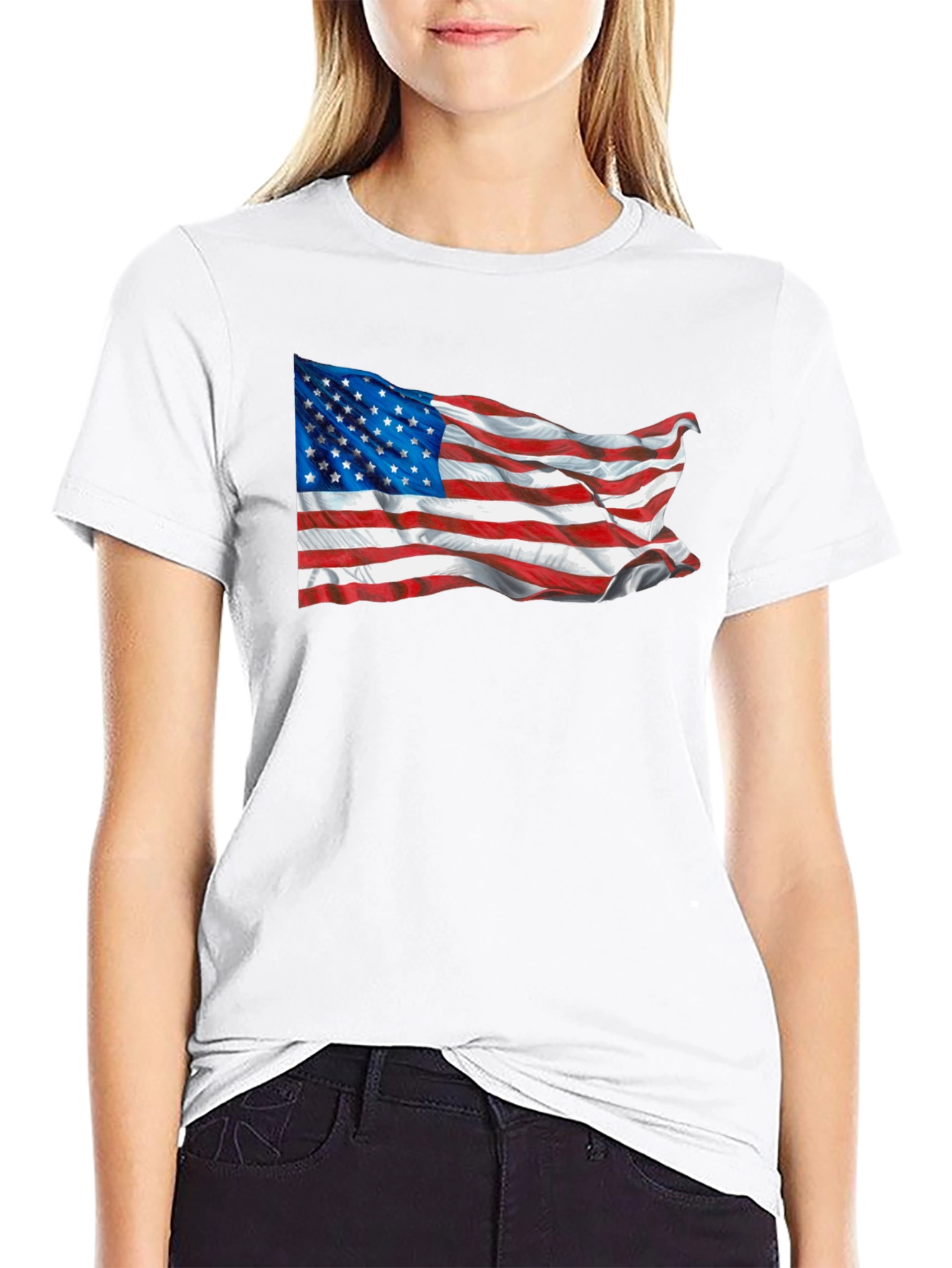 American Flag Graphic T-Shirt Patriotic USA Tee