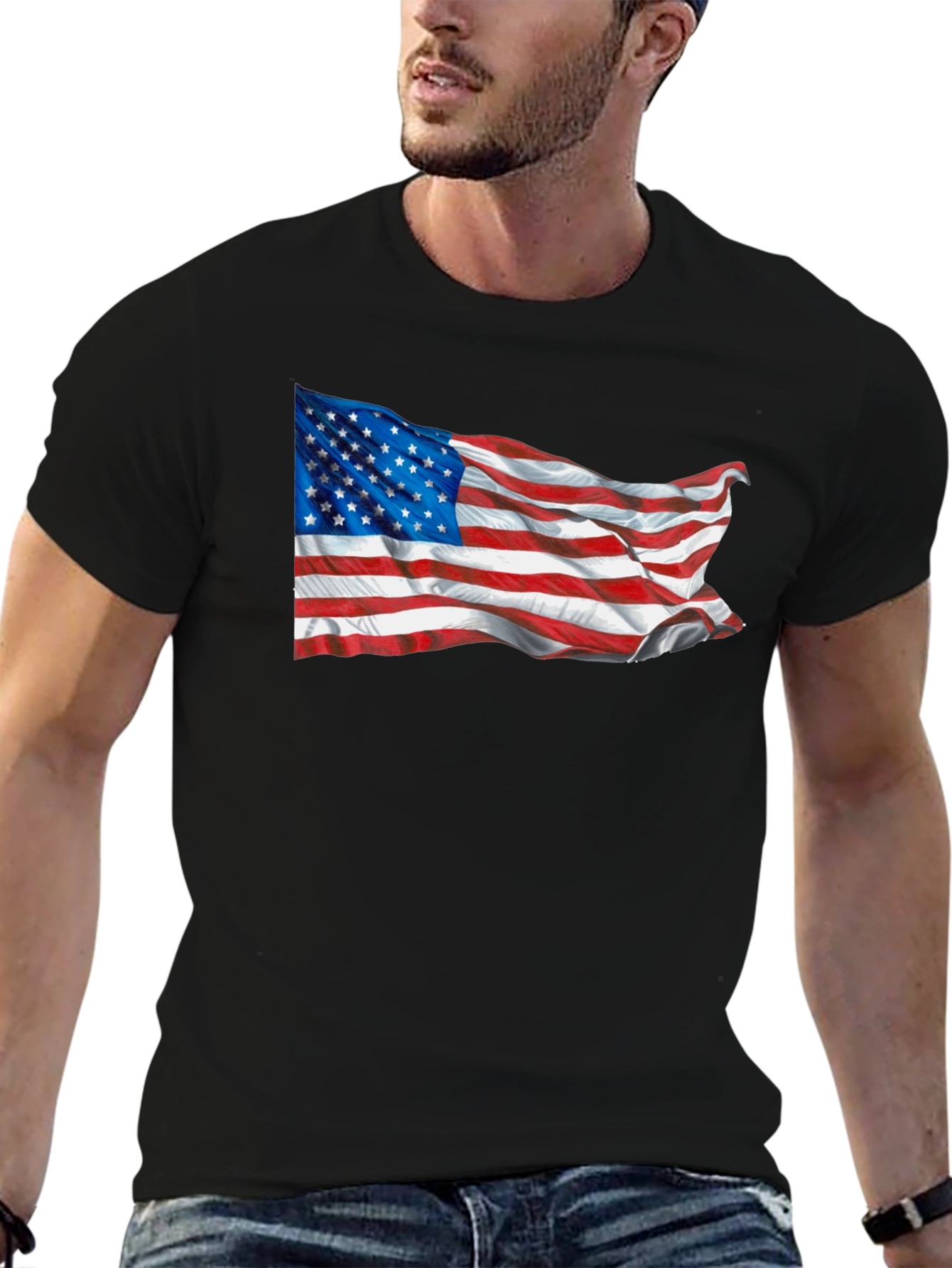 American Flag Graphic T-Shirt Patriotic USA Tee