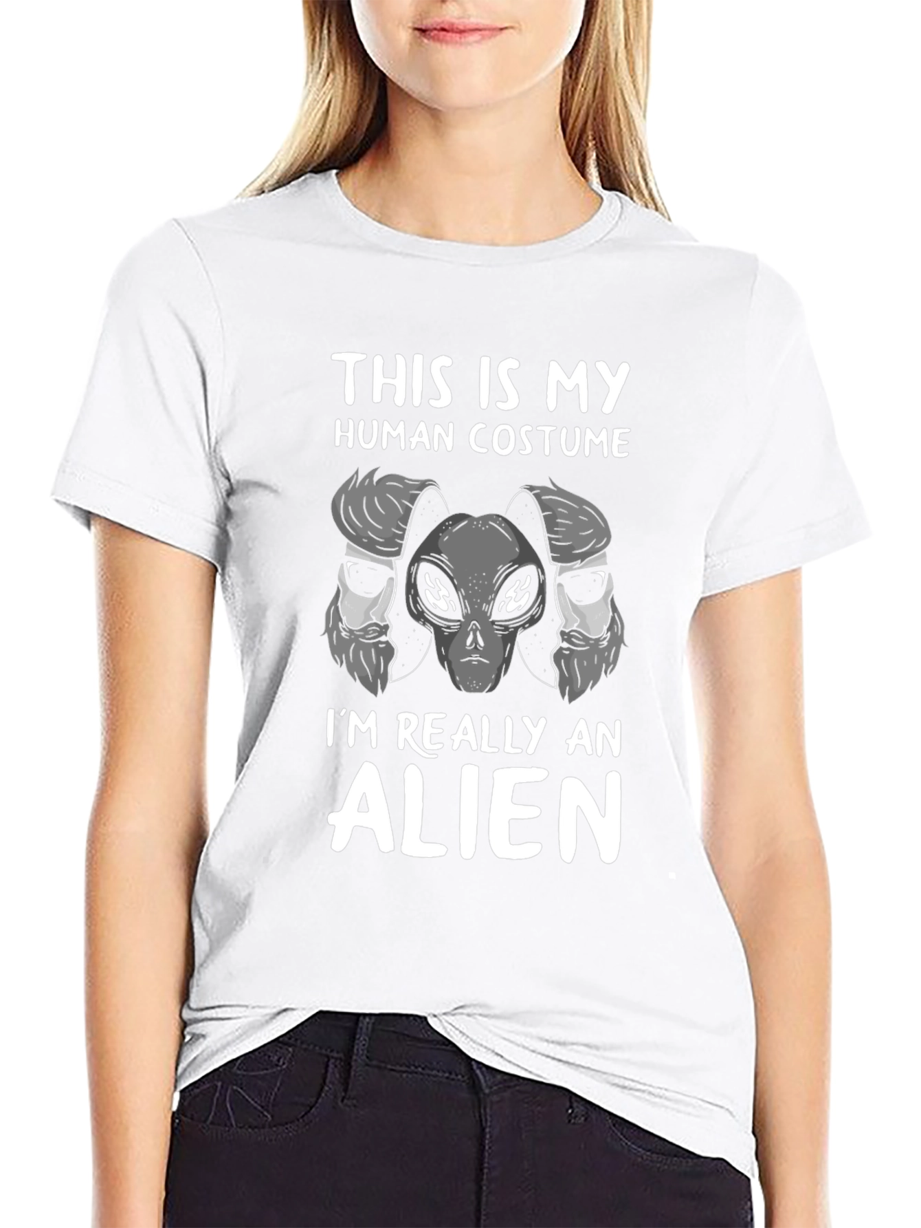 Alien in Disguise T-Shirt - Funny Human Costume Tee