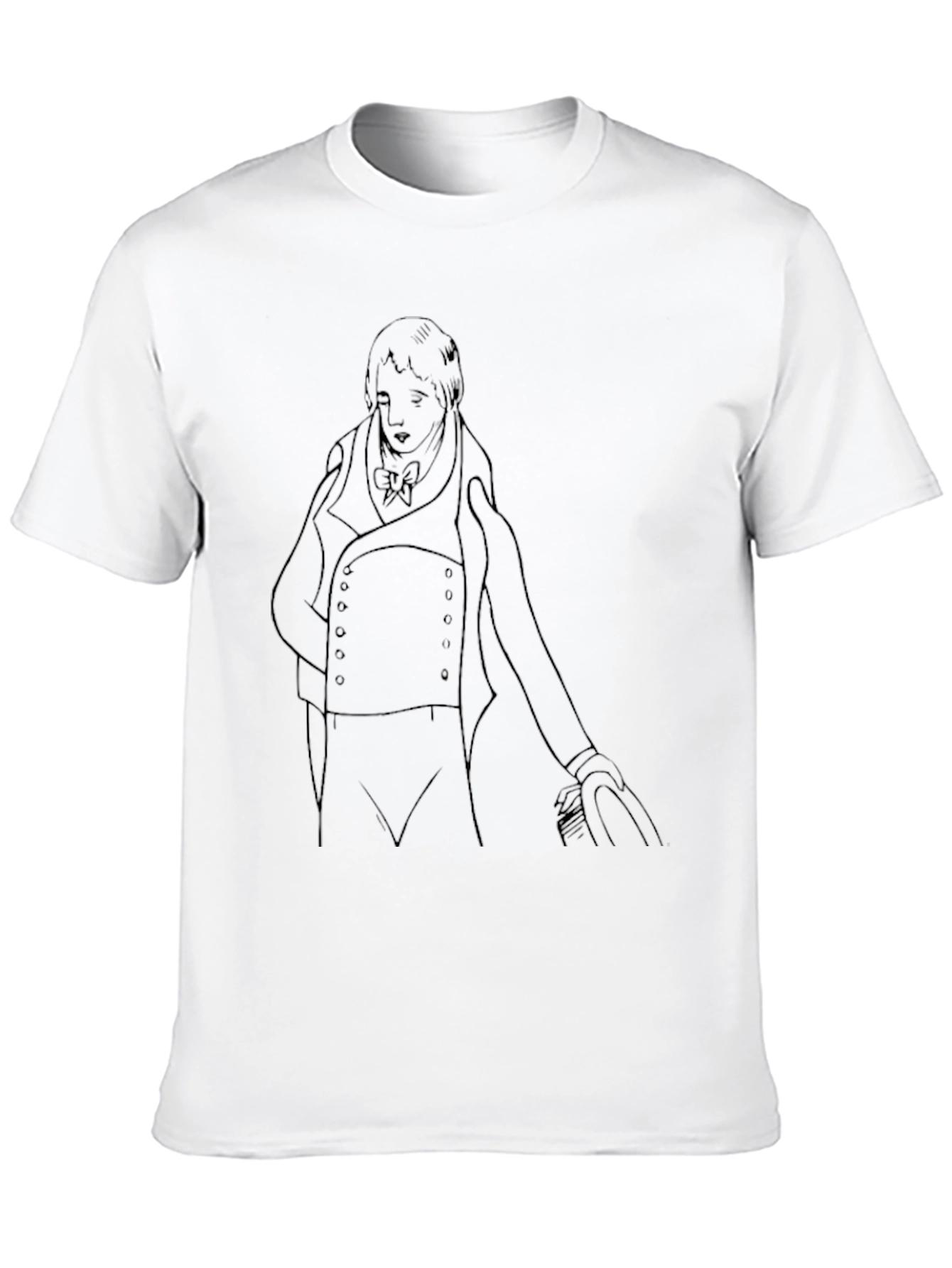 Sketch Portrait Tee - Classic Black Cotton T-Shirt