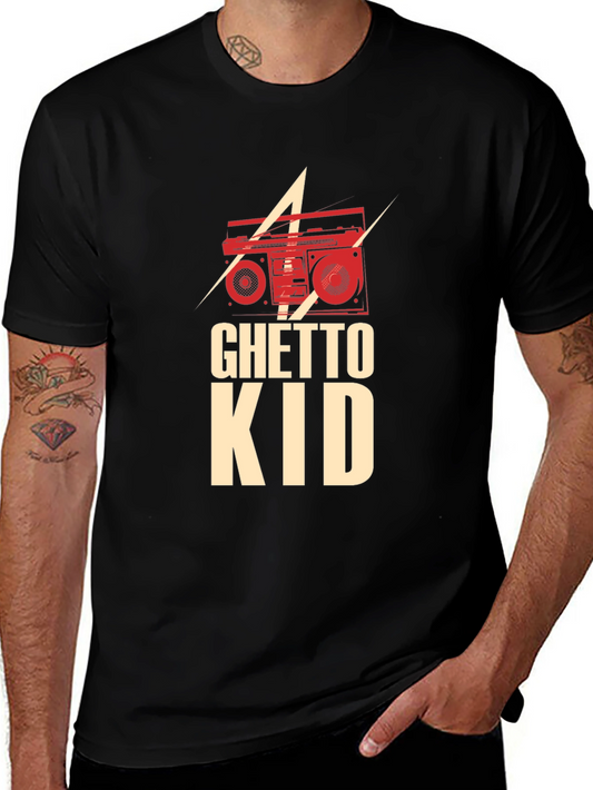Ghetto Kid Boombox Graphic T-Shirt - Retro Style