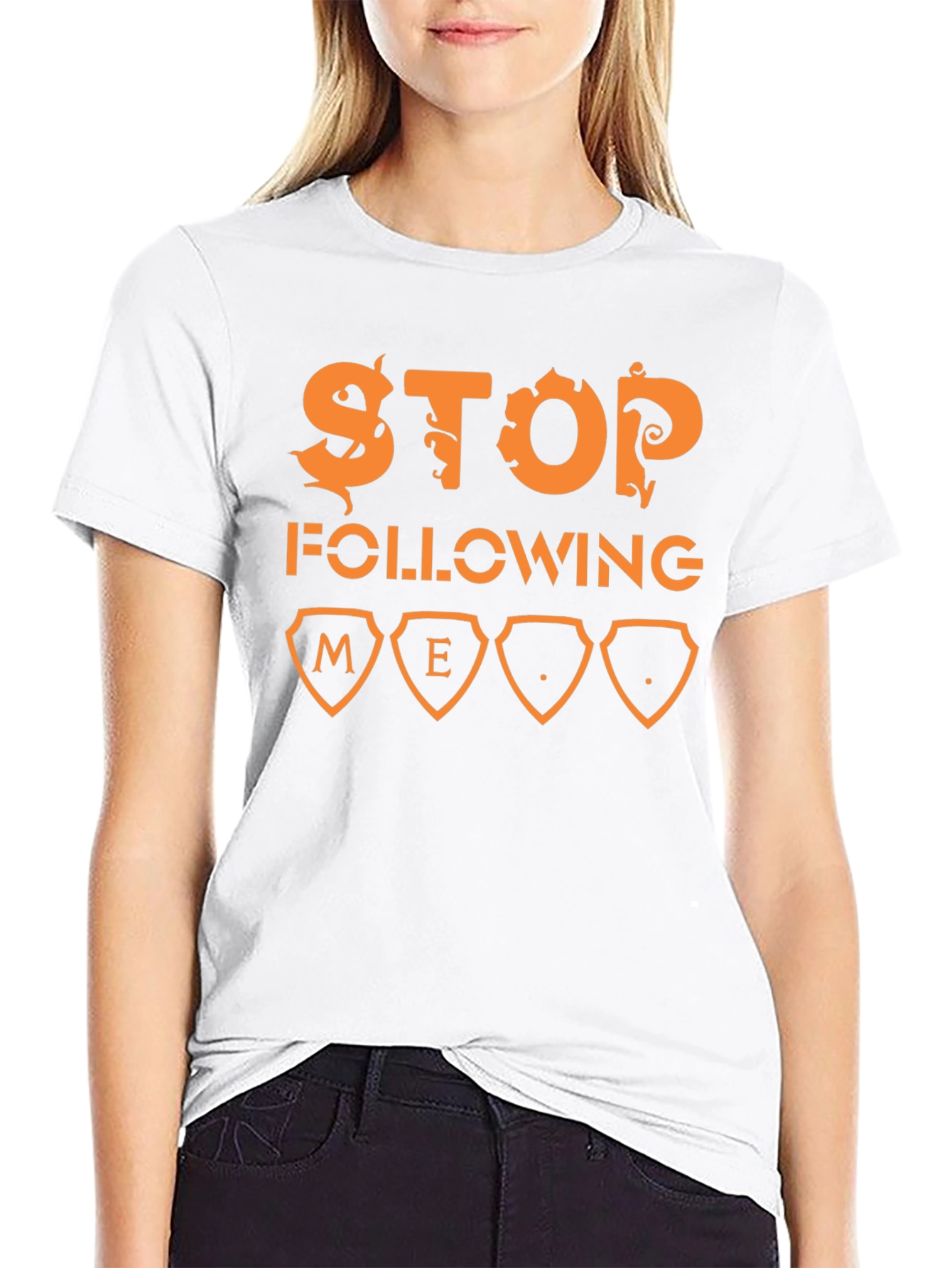 Stop Following Me Graphic T-Shirt - Black